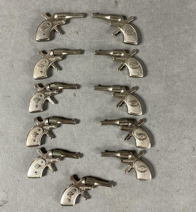 11pc Vtg Molgora Mignonnette Single Fire Cap Guns: Made In Italy