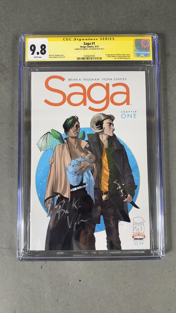 CGC Signed & Graded 9.8 Saga #1 Chapter One: 1st App Marko, Alana, Hazel, Prince Robot IV, Special Agent Gale, Vez, The Will & Lying Cat