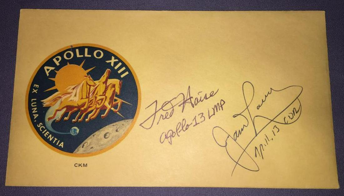 Apollo 13 Mission Emblem Cover signed Lovell & Haise (1 of 3)