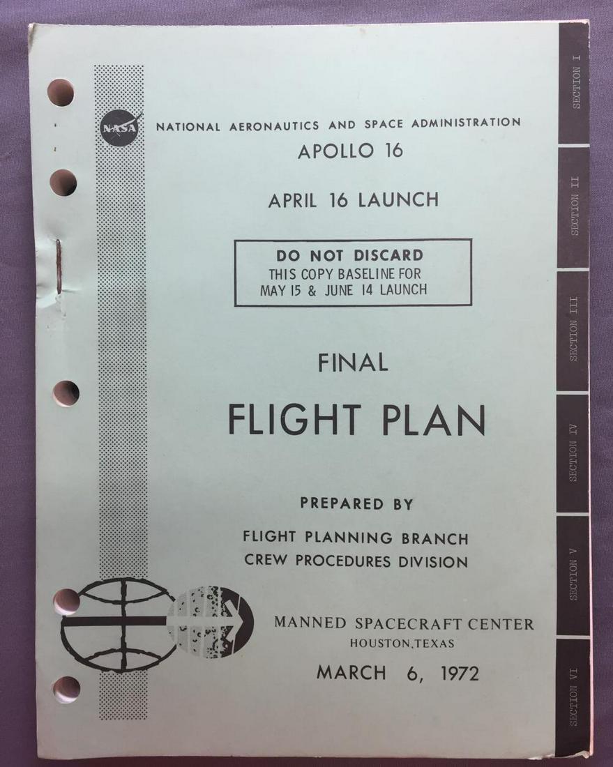 Apollo 16 Final Flight Plan Dated March, 6 1972 (1 of 6)