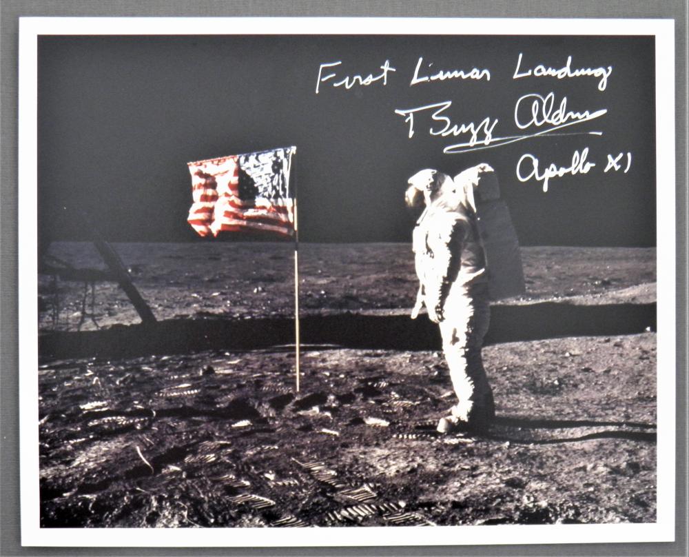 Buzz Aldrin Signed Lunar Surface Photograph (1 of 2)