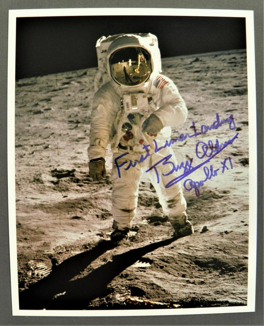 Buzz Aldrin Signed "Visor Shot" Lunar Surface (1 of 2)