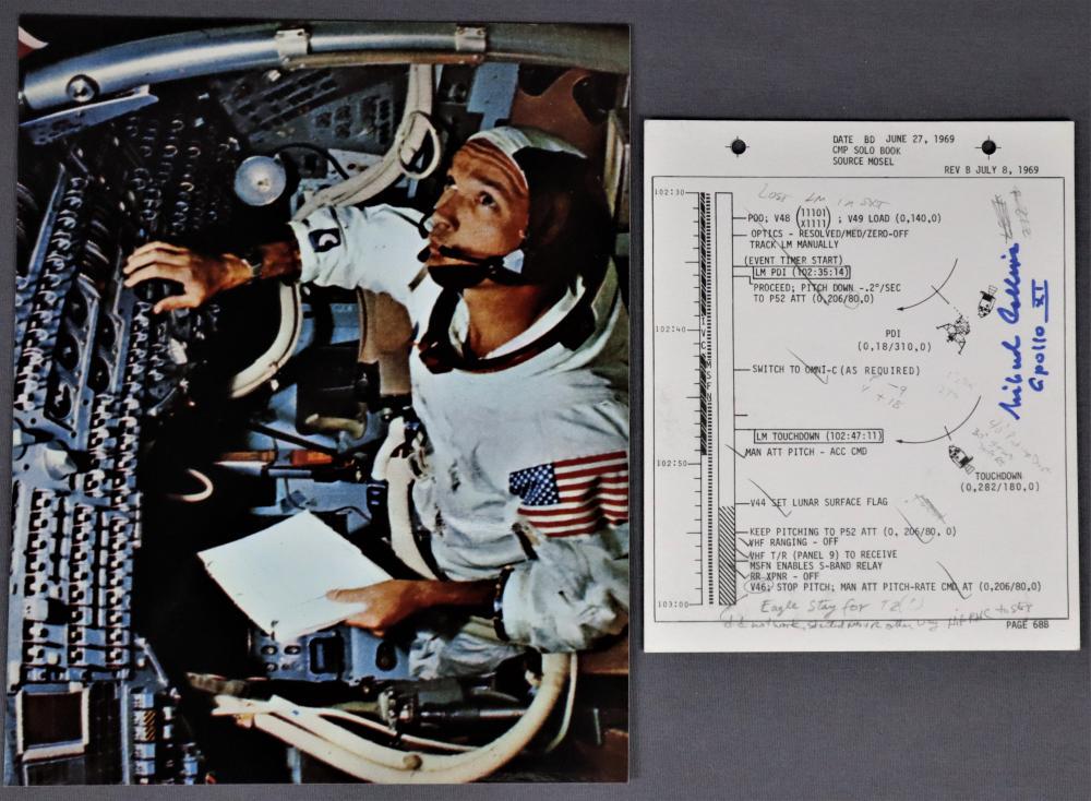 Michael Collins Signed Apollo 11 Checklist Page with (1 of 4)