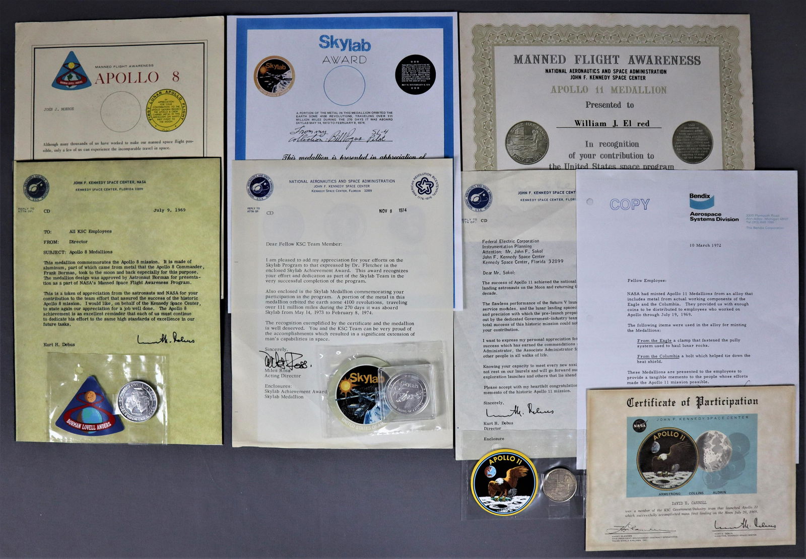 3 - NASA/MSA "Flown Medallions" with Original Paperwork (1 of 4)
