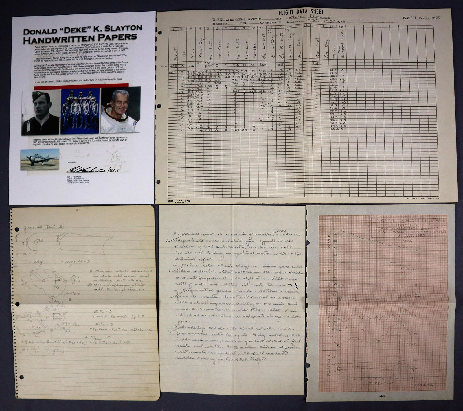 Deke Slayton's Hand Written Papers (1 of 6)