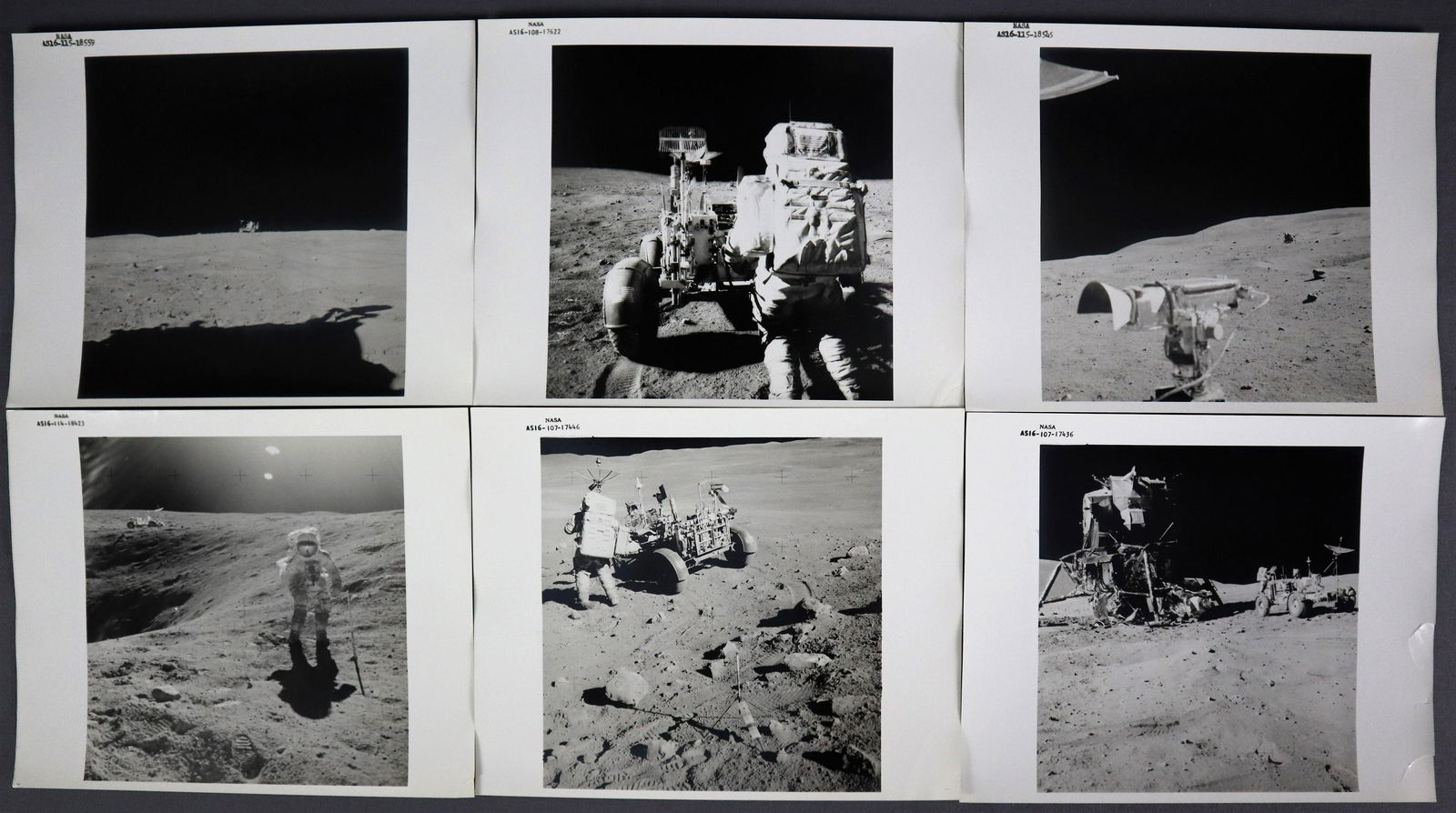 6 - Apollo 16 Numbered Lunar Surface Photographs (1 of 4)
