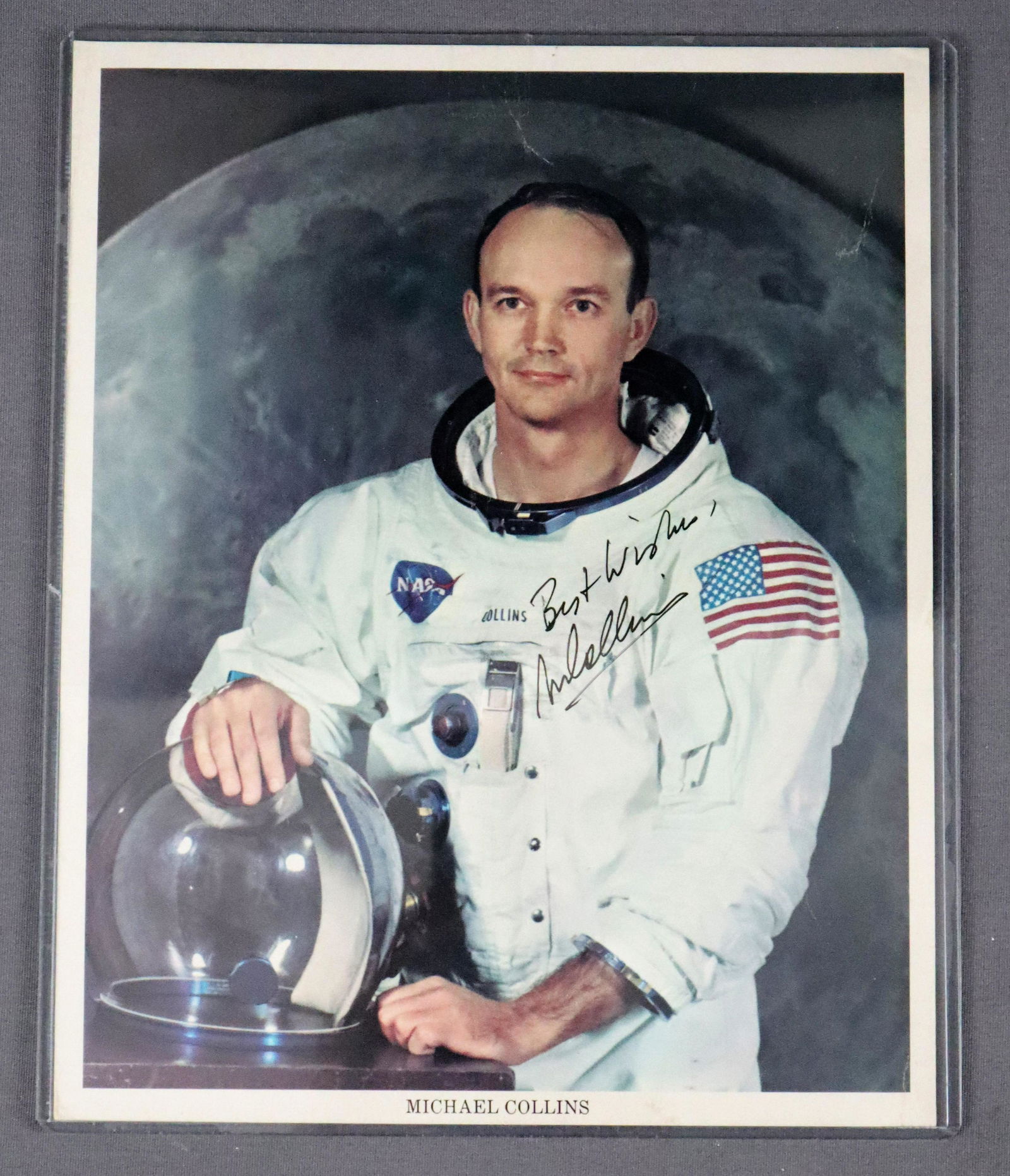 Michael Collins Signed Vintage NASA Lithograph (1 of 2)