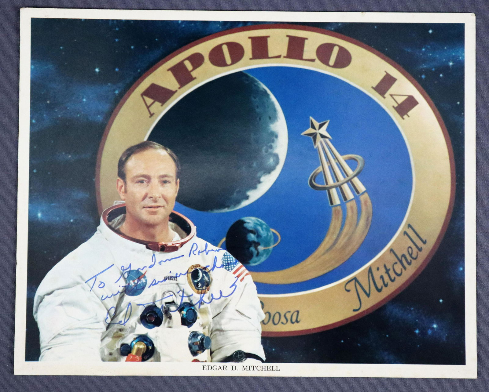 Edgar Mitchell Signed NASA Lithograph (1 of 2)