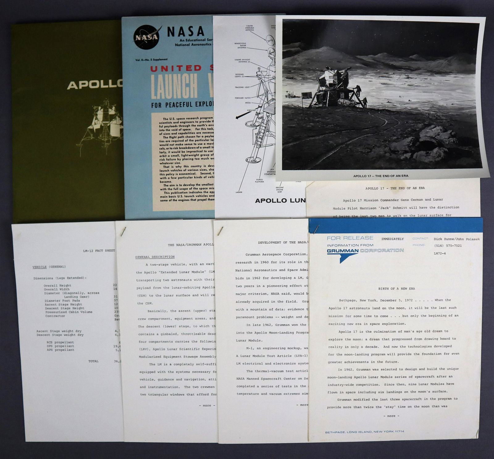 Grumman Apollo 17 Press Release Folder (1 of 3)