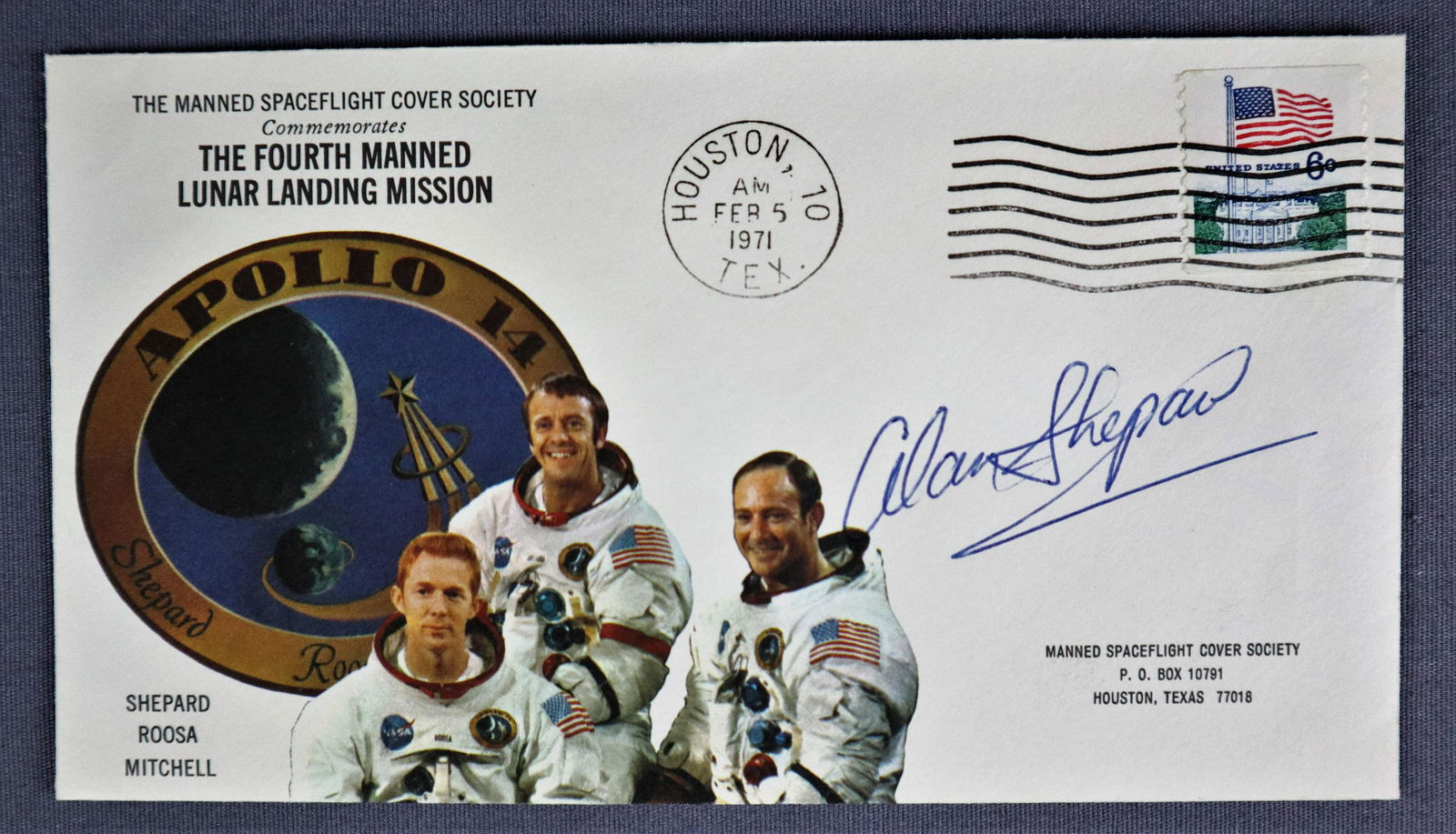 Alan Shepard Signed Apollo 14 Lunar Landing Event Cover (1 of 2)