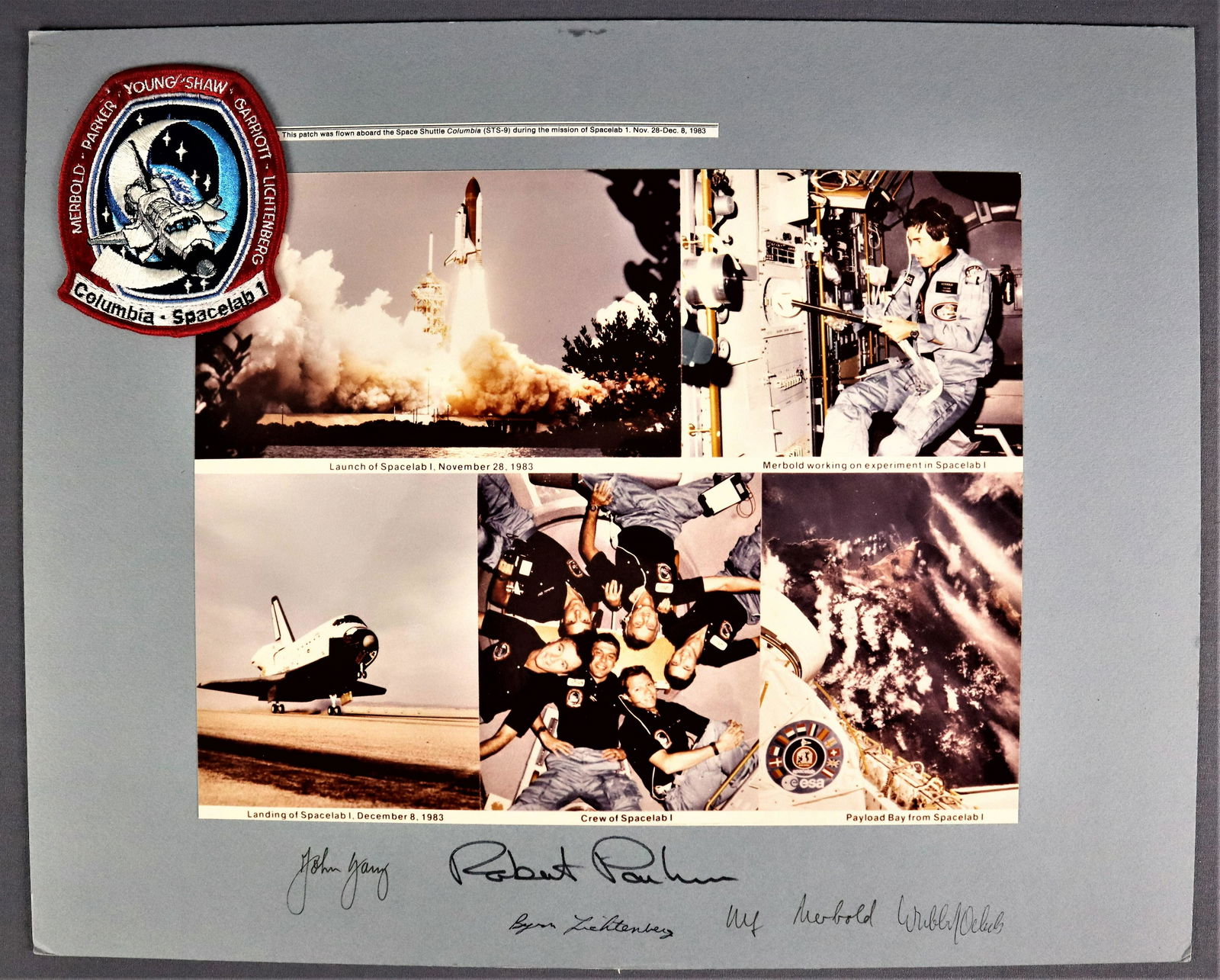 STS-9 Flown Patch Display Presentation (1 of 2)