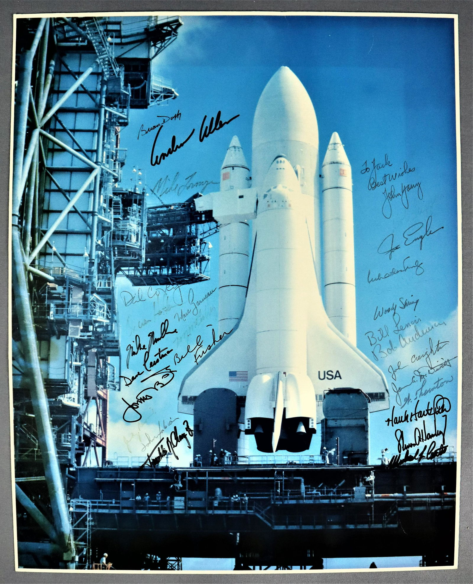 Space Shuttle Poster Signed by 26 Astronauts (1 of 2)