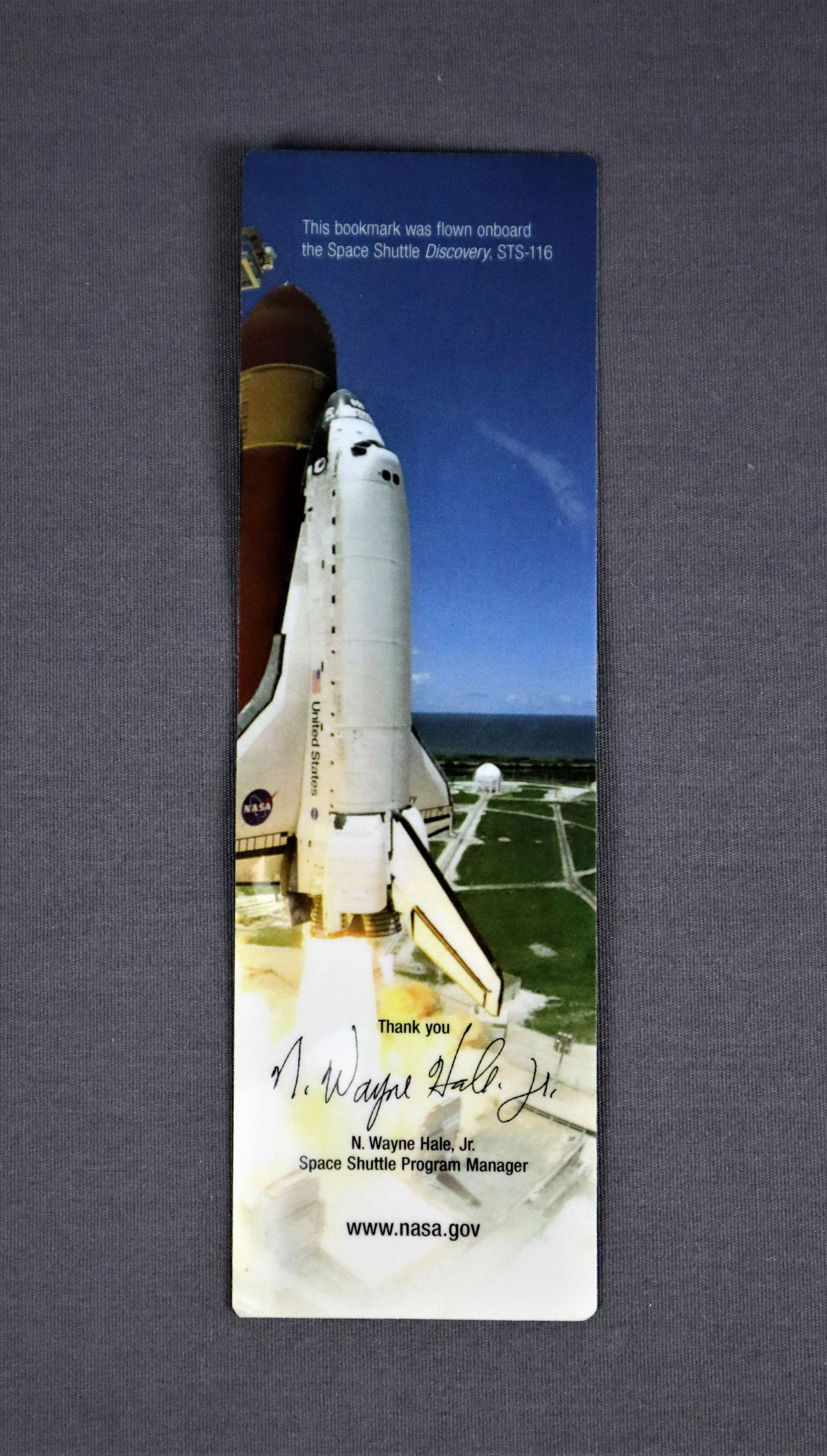 STS-116 Mission Flown Bookmark (1 of 2)