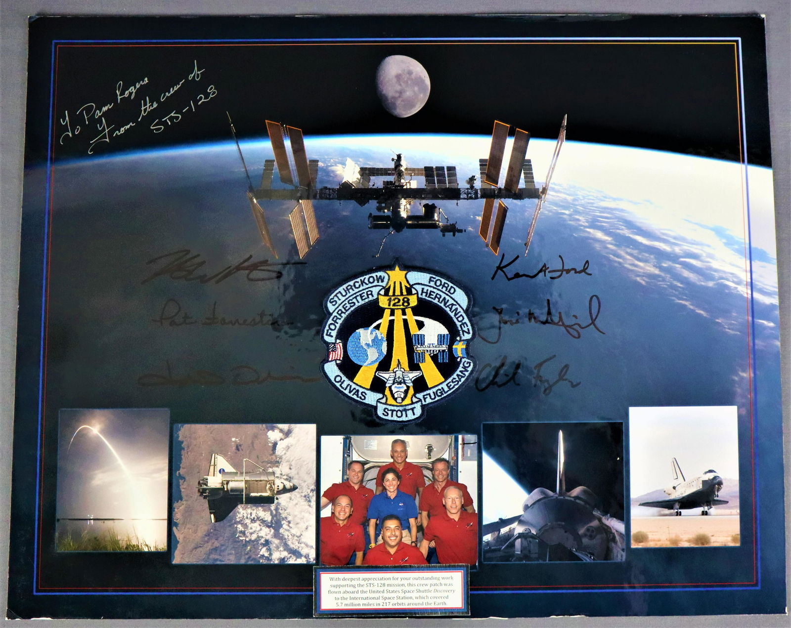 STS-128 Flown Crew Patch Award Display (1 of 3)