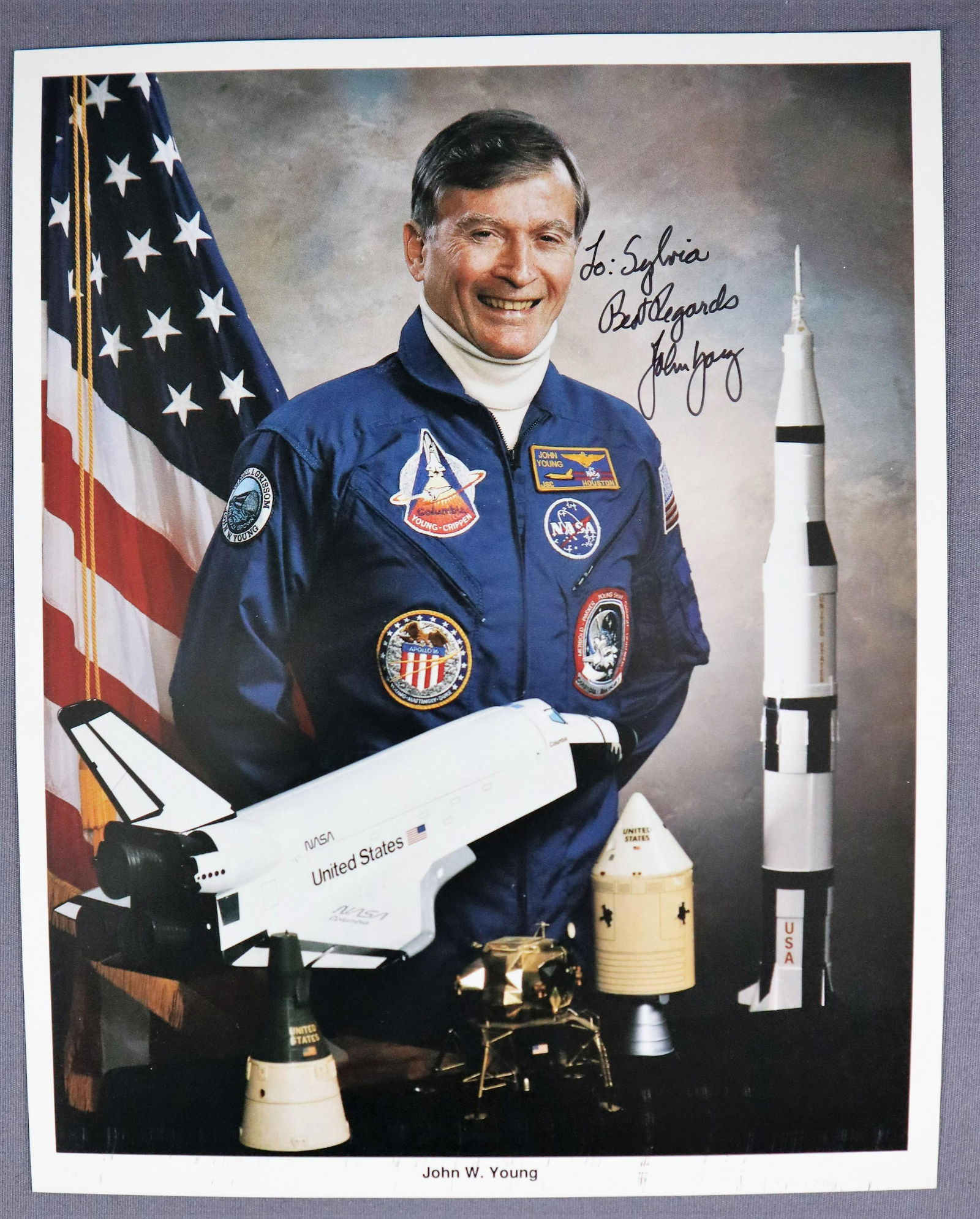 John Young Signed NASA Lithograph (1 of 2)