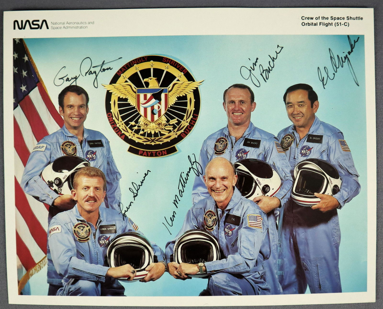 STS-51C Vintage Crew Signed Lithograph (1 of 2)