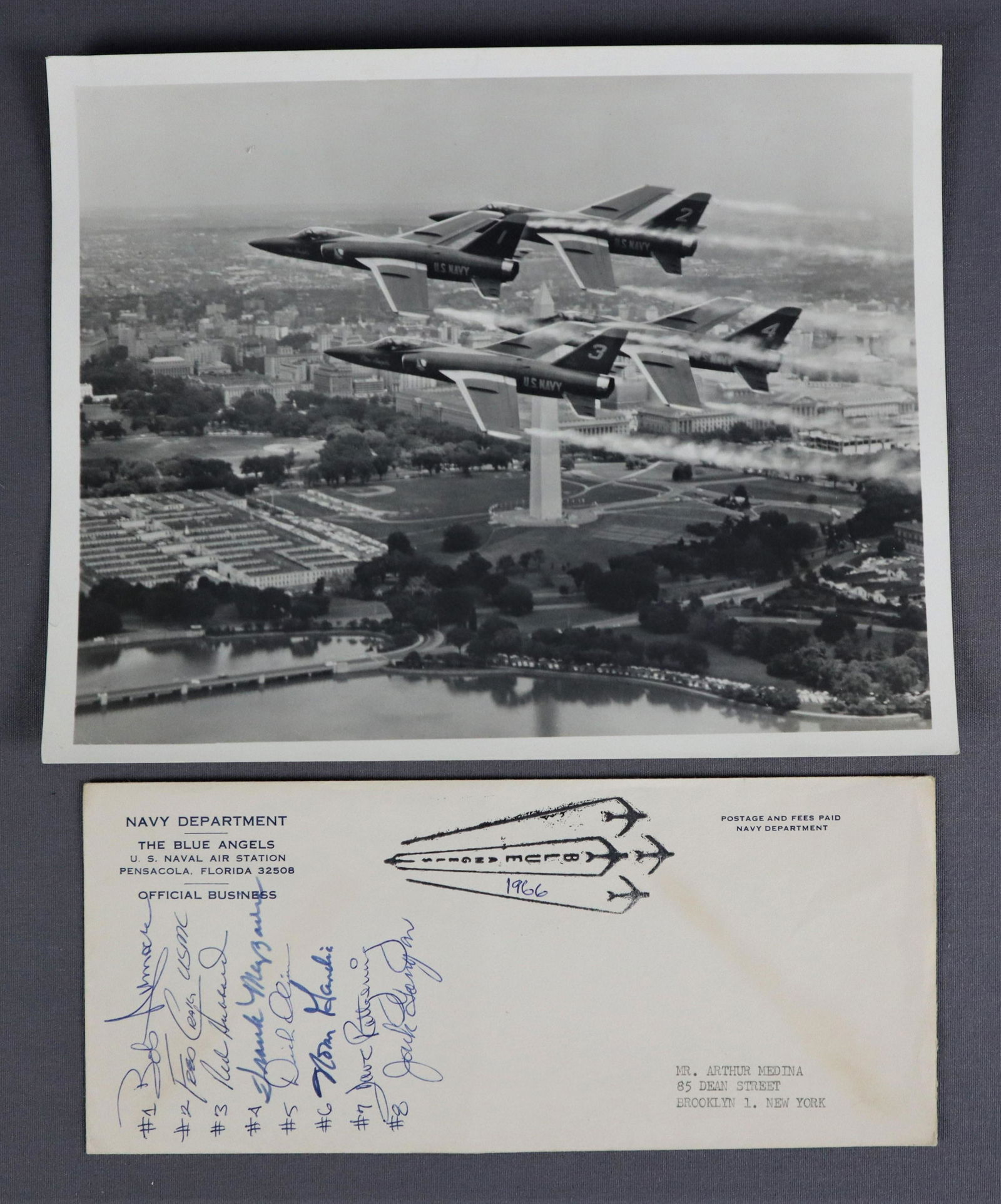 1966 Blue Angel Flight Team Signed Cover & Photograph (1 of 3)