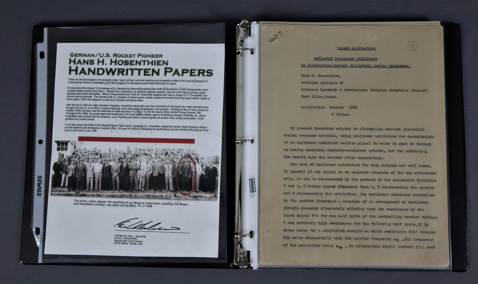 Pioneering Analog Rocket Computer Documents (1 of 6)