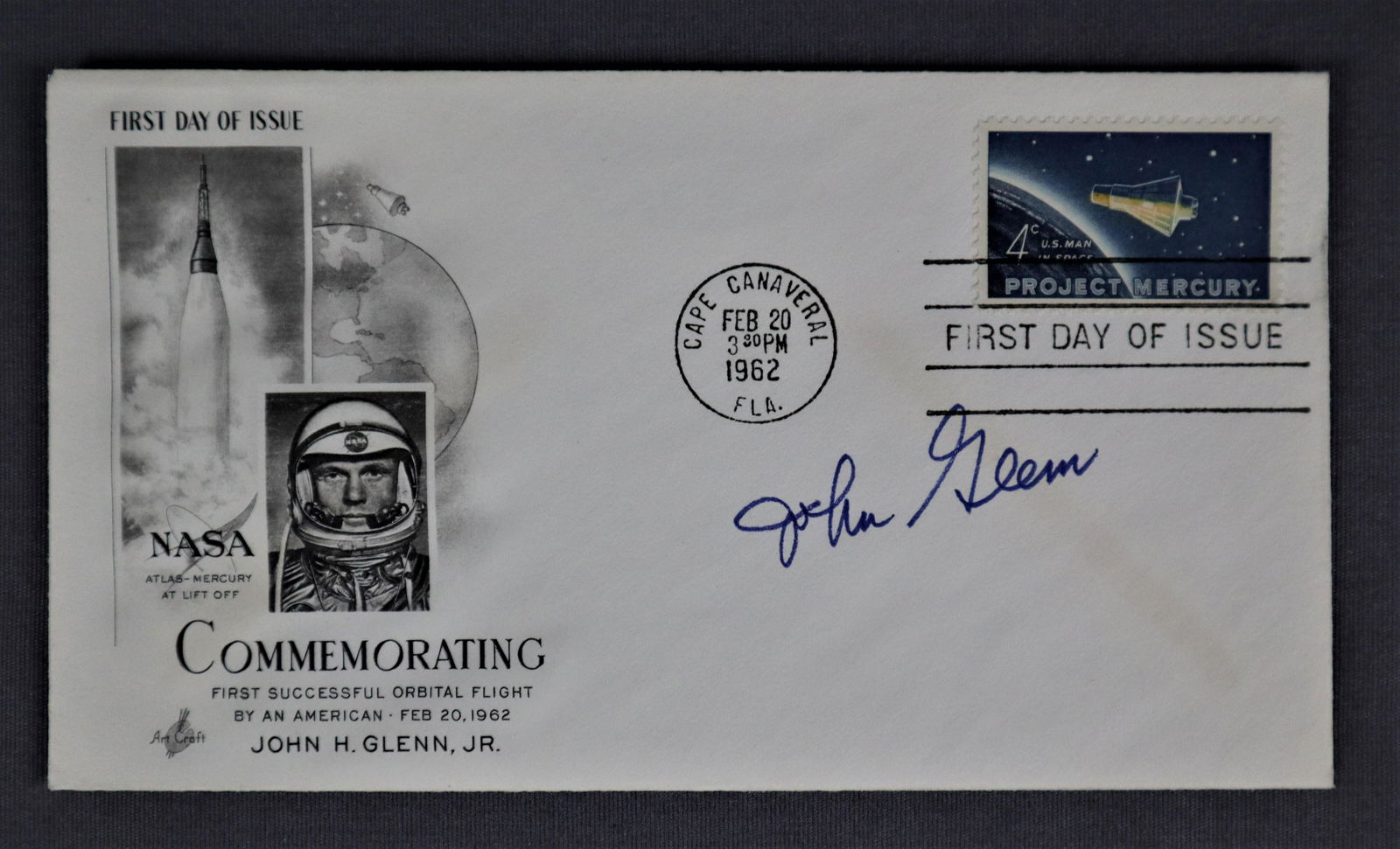 John Glenn Signed MA-6 Event Cover (1 of 2)
