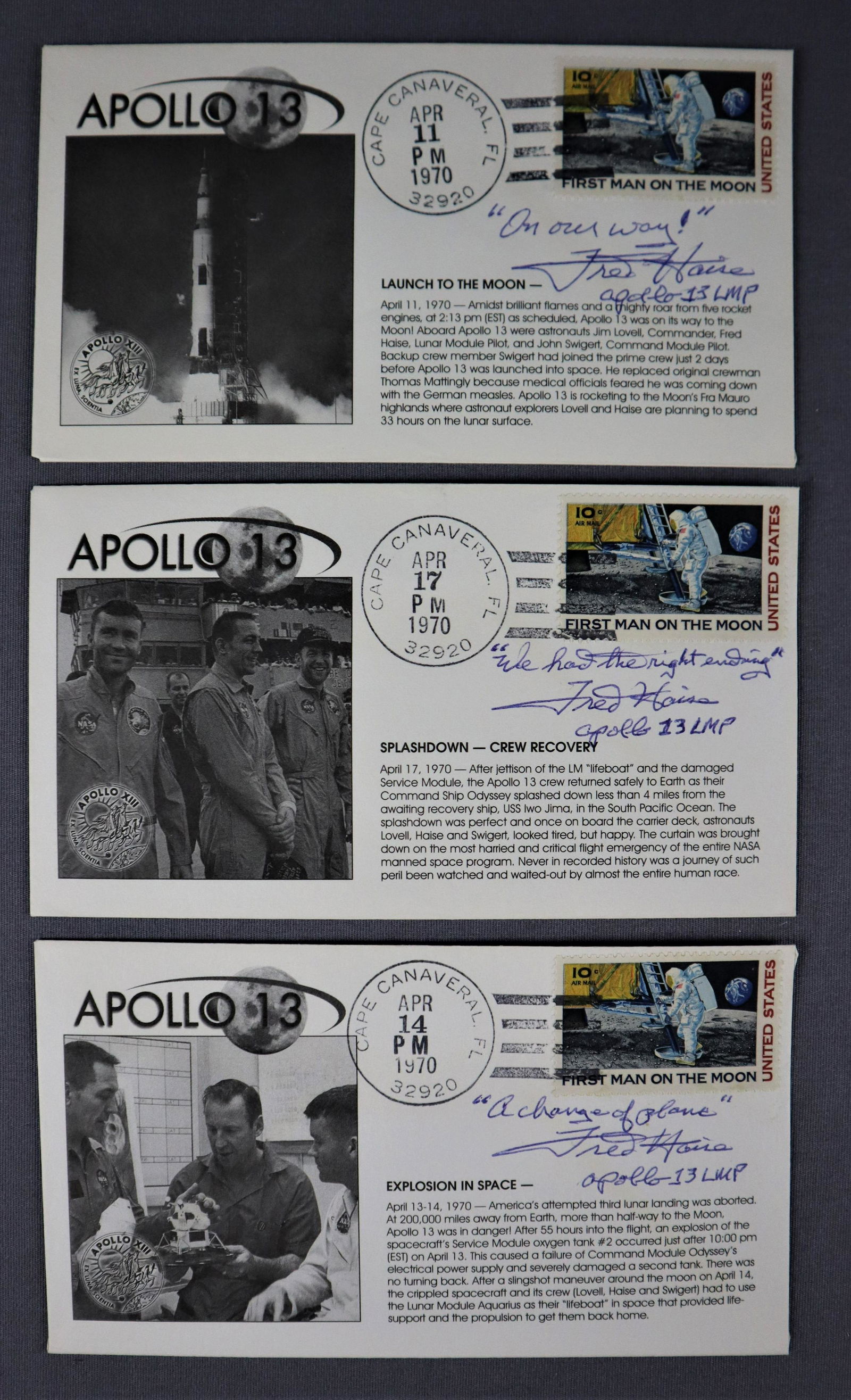 Fred Haise Signed Apollo 13 Mission Event Cover (1 of 2)
