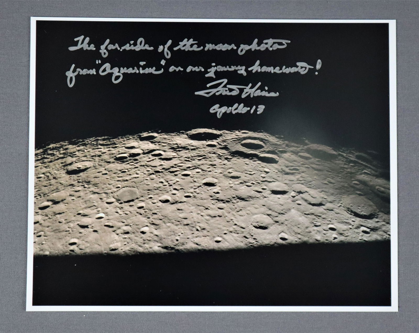 Apollo 13 Signed "Far Side of the Moon" Photograph (1 of 2)