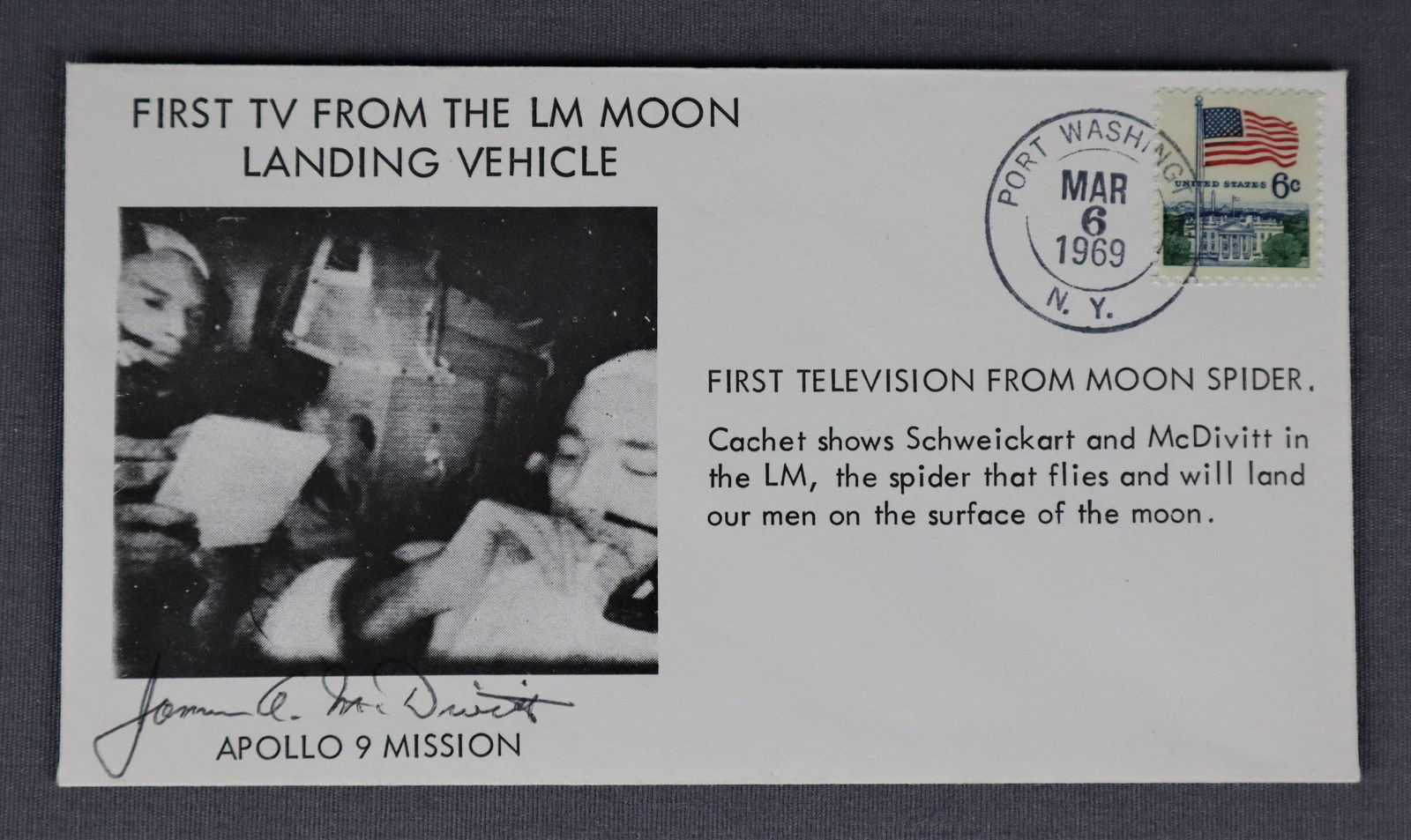 Apollo 9 Jim McDivitt Signed LM Spider Cover (1 of 2)
