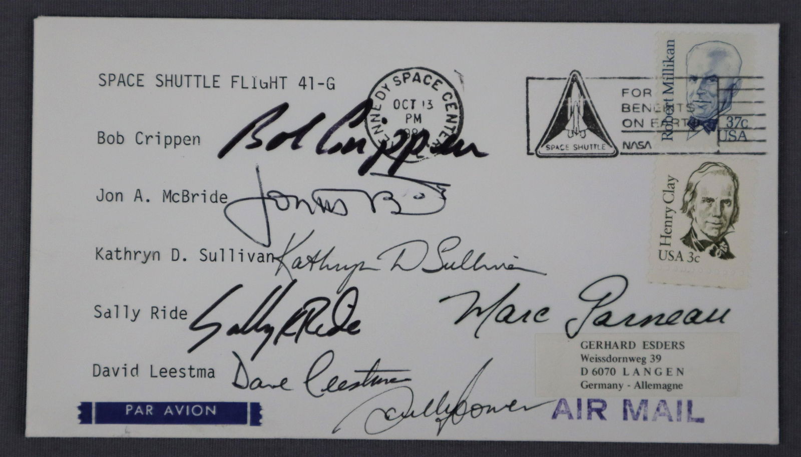 STS-41G Crew Signed Launch Cover (1 of 2)