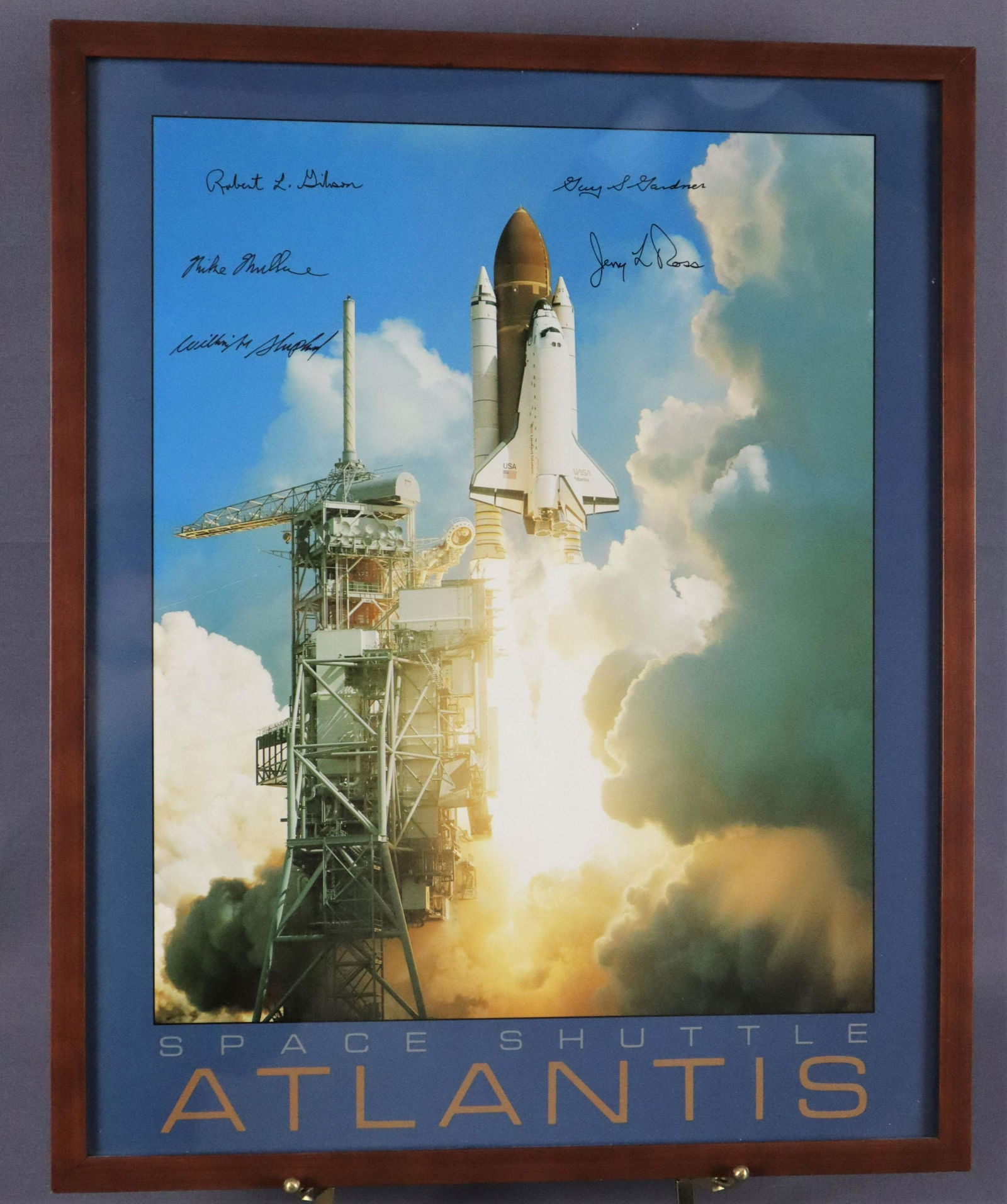 Space Shuttle Atlantis STS-27 Crew Signed Framed Art (1 of 2)