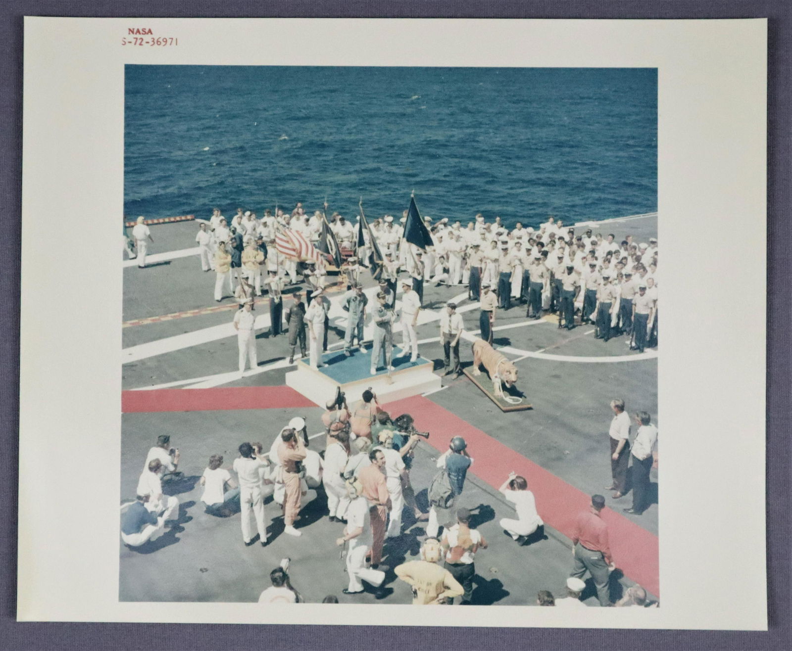 Apollo 16 Red Numbered "Aboard Recovery Ship" Photograph (1 of 2)
