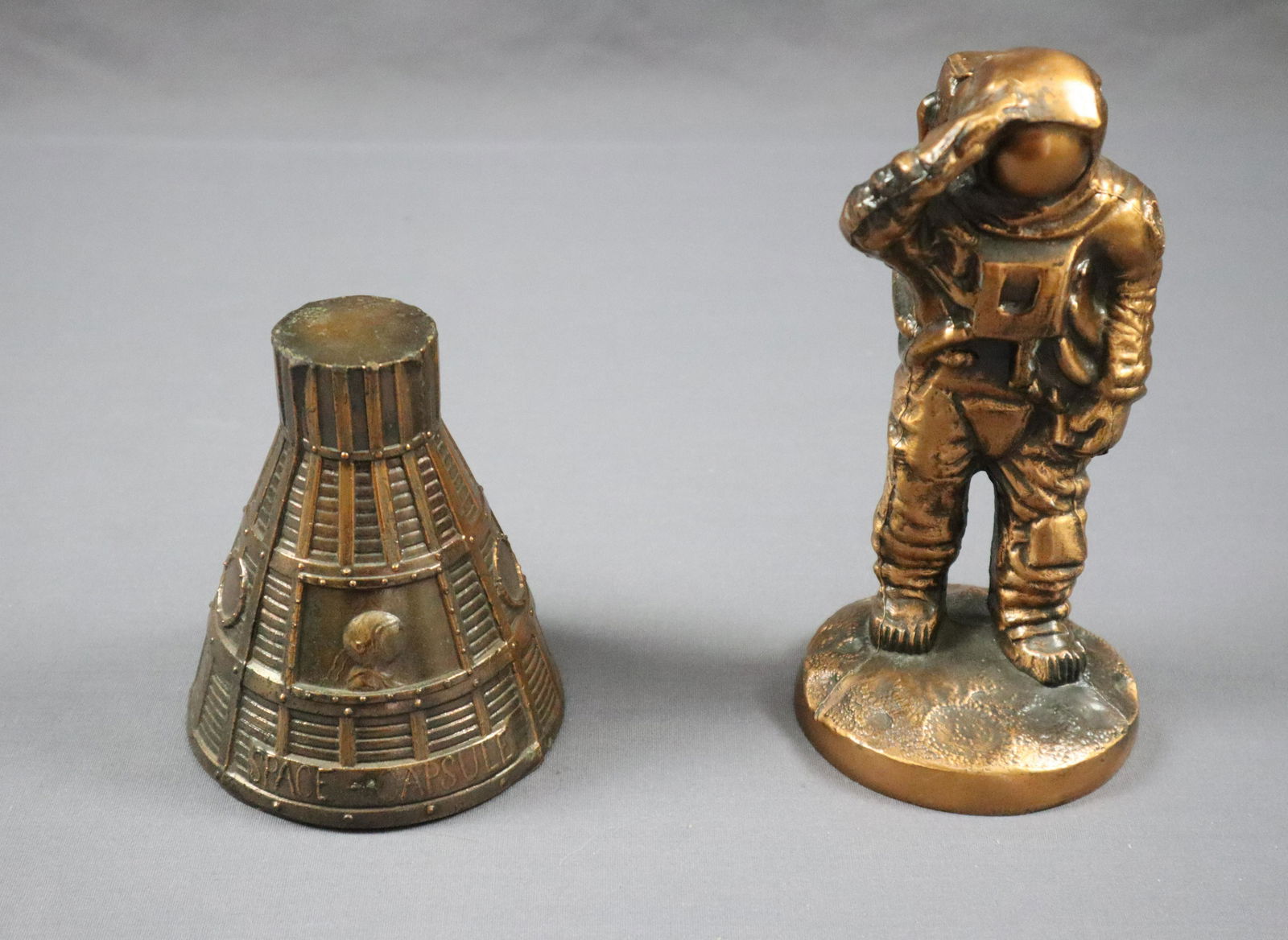Mercury Capsule Money Bank & Astronaut Statue - Metal Cast (1 of 3)
