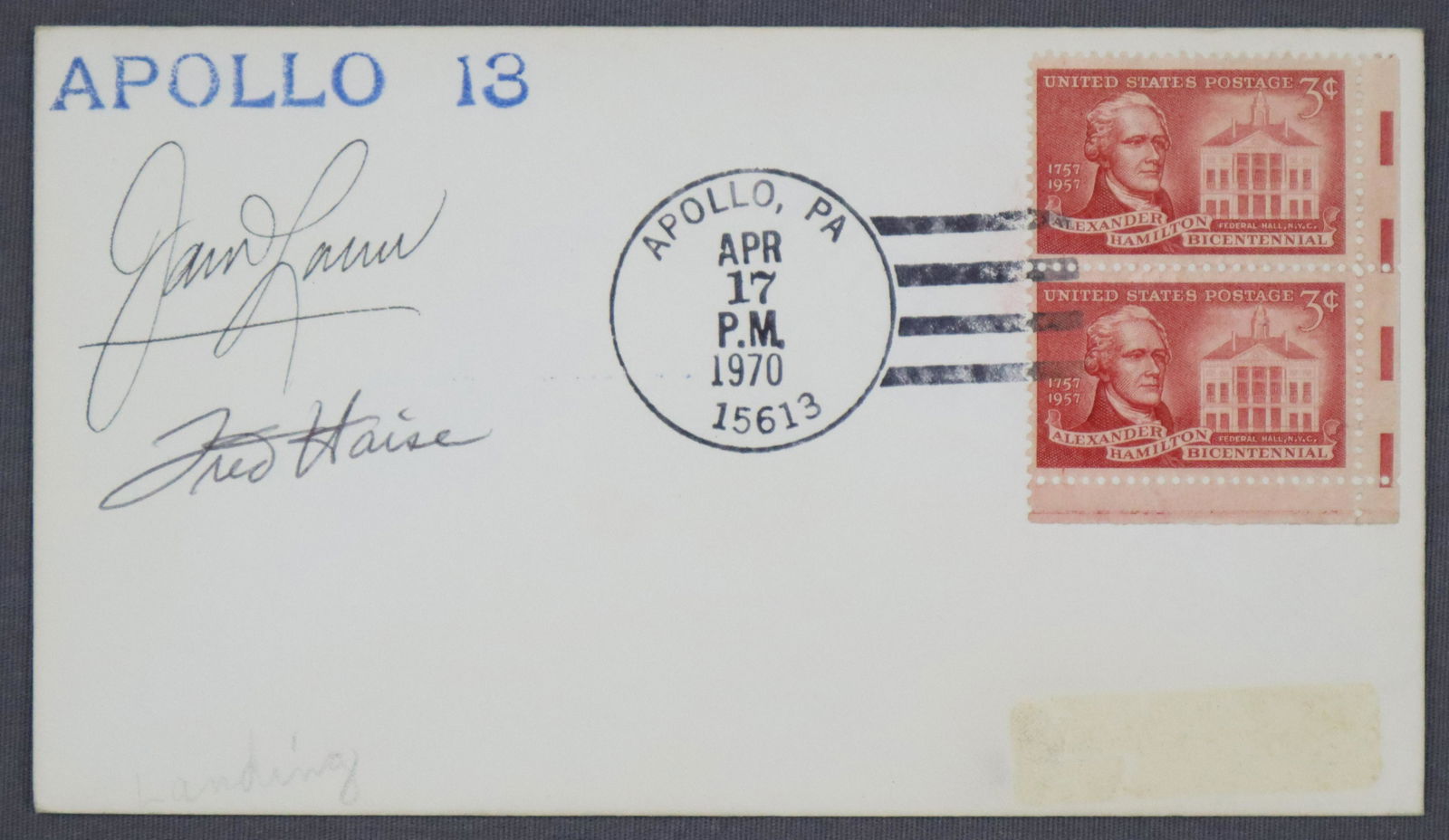 Apollo 13 Crew Signed Splashdown Cover (1 of 2)