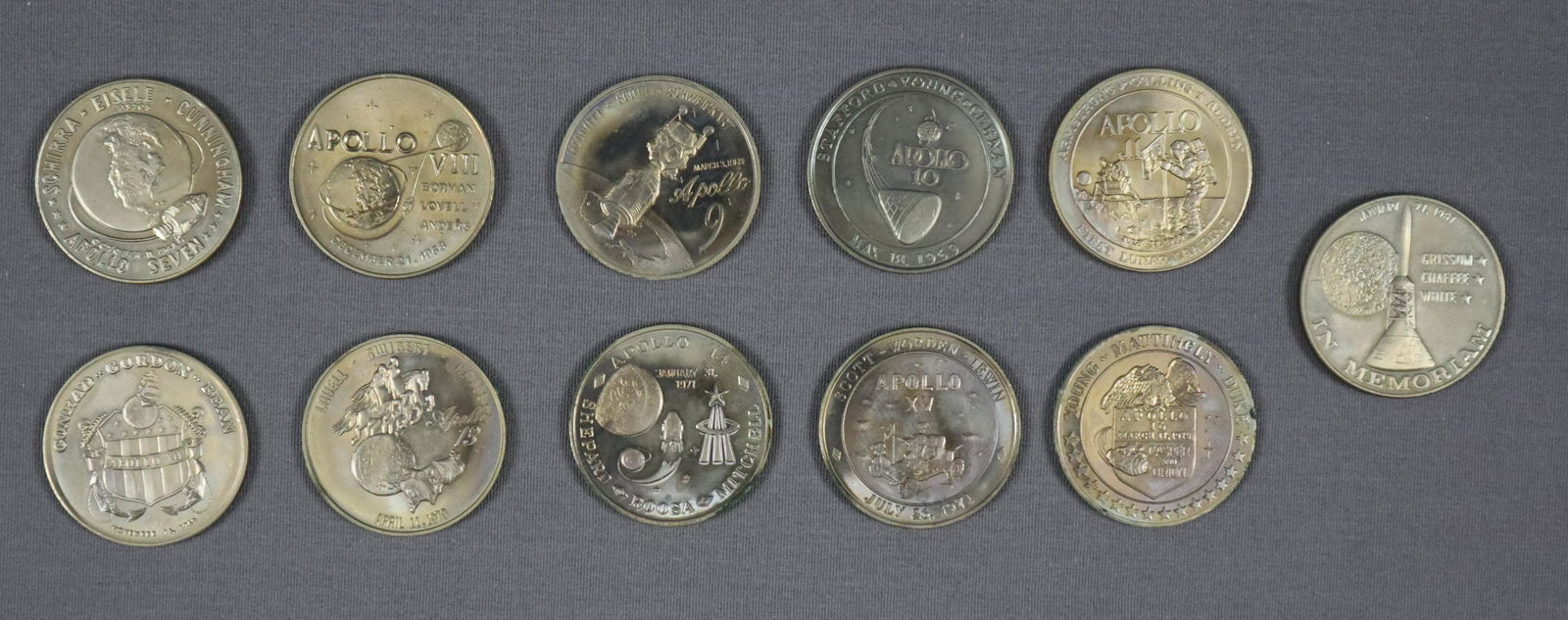 11 - Apollo Project Mission Coins (1 of 2)