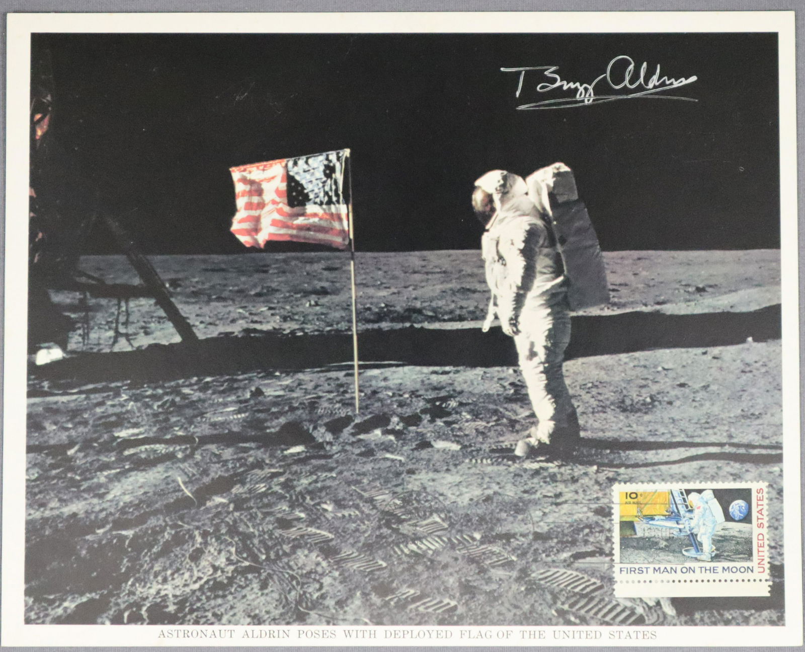 Buzz Aldrin Signed Vintage NASA Lithograph (1 of 2)