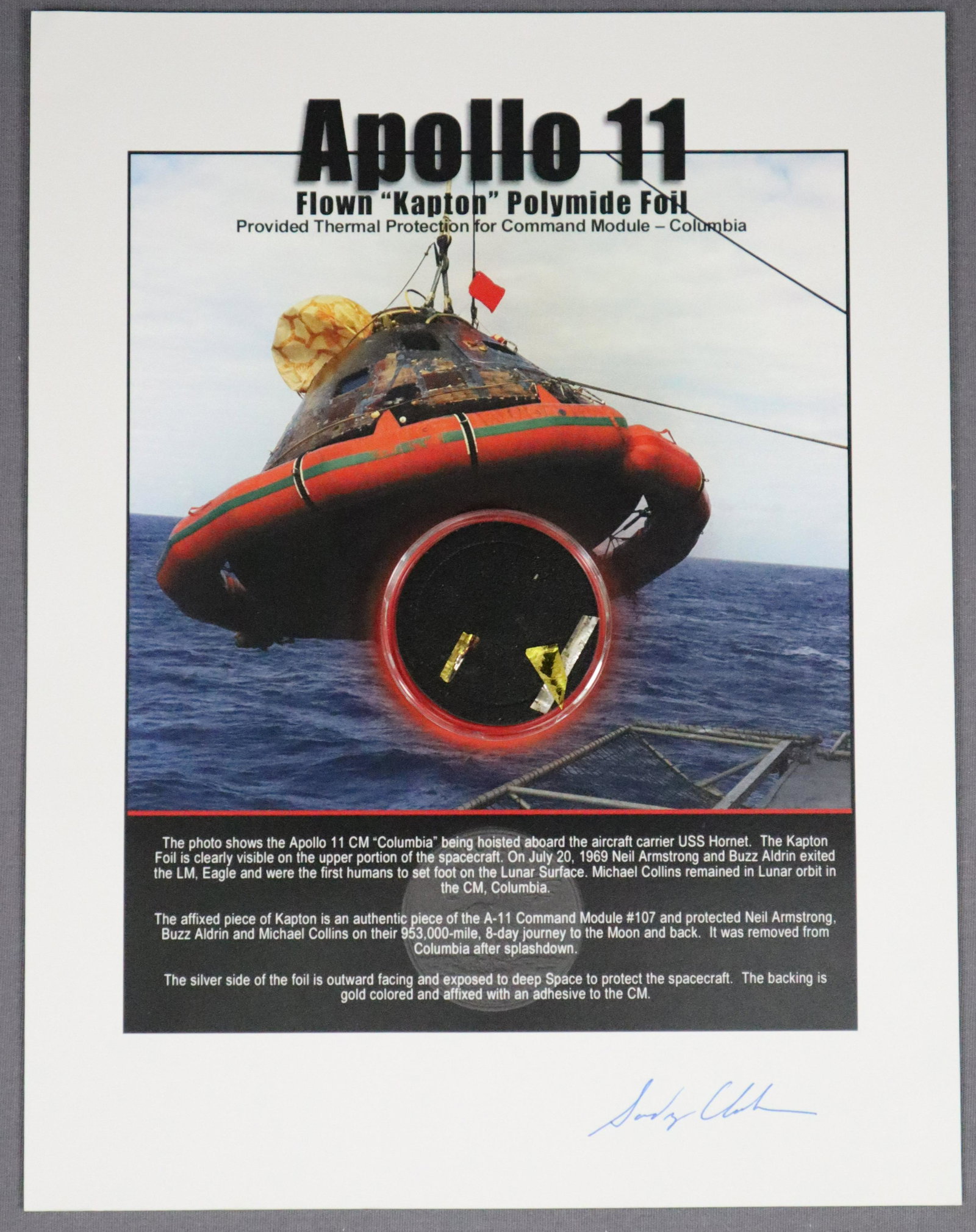 Apollo 11 Flown Kapton Foil Display (1 of 2)