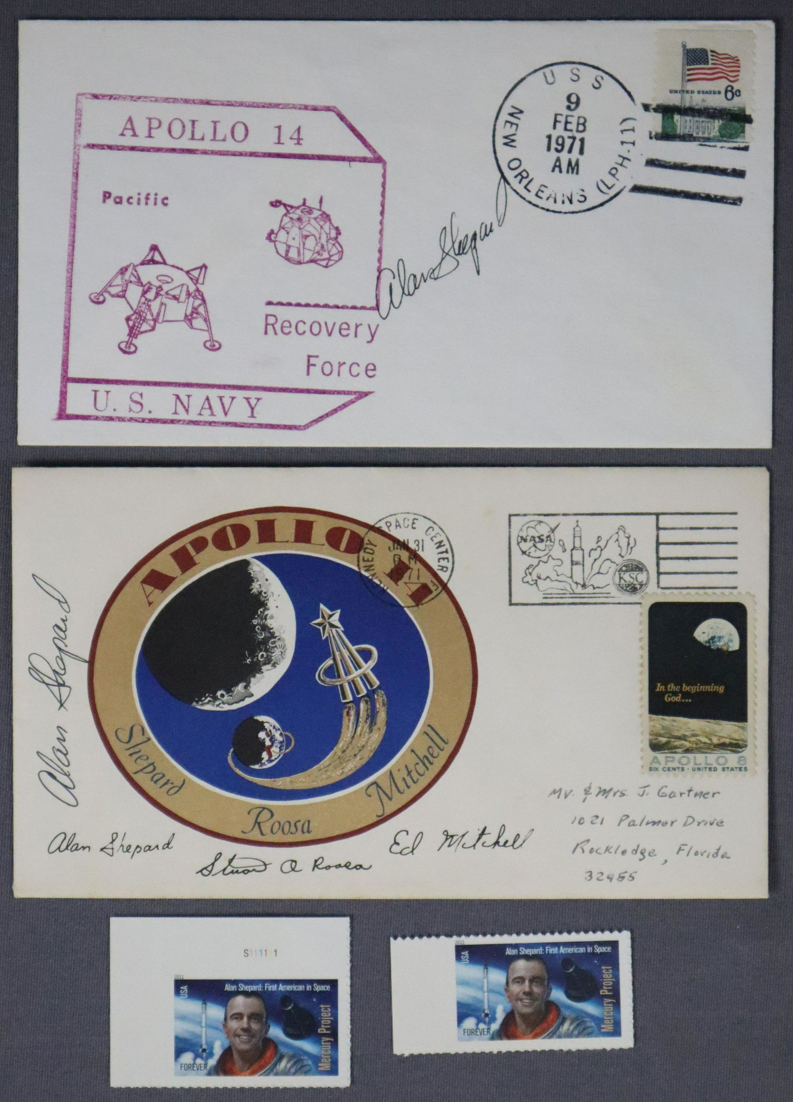 2 - Apollo 14 Alan Shepard Signed Launch & Recovery Covers (1 of 2)
