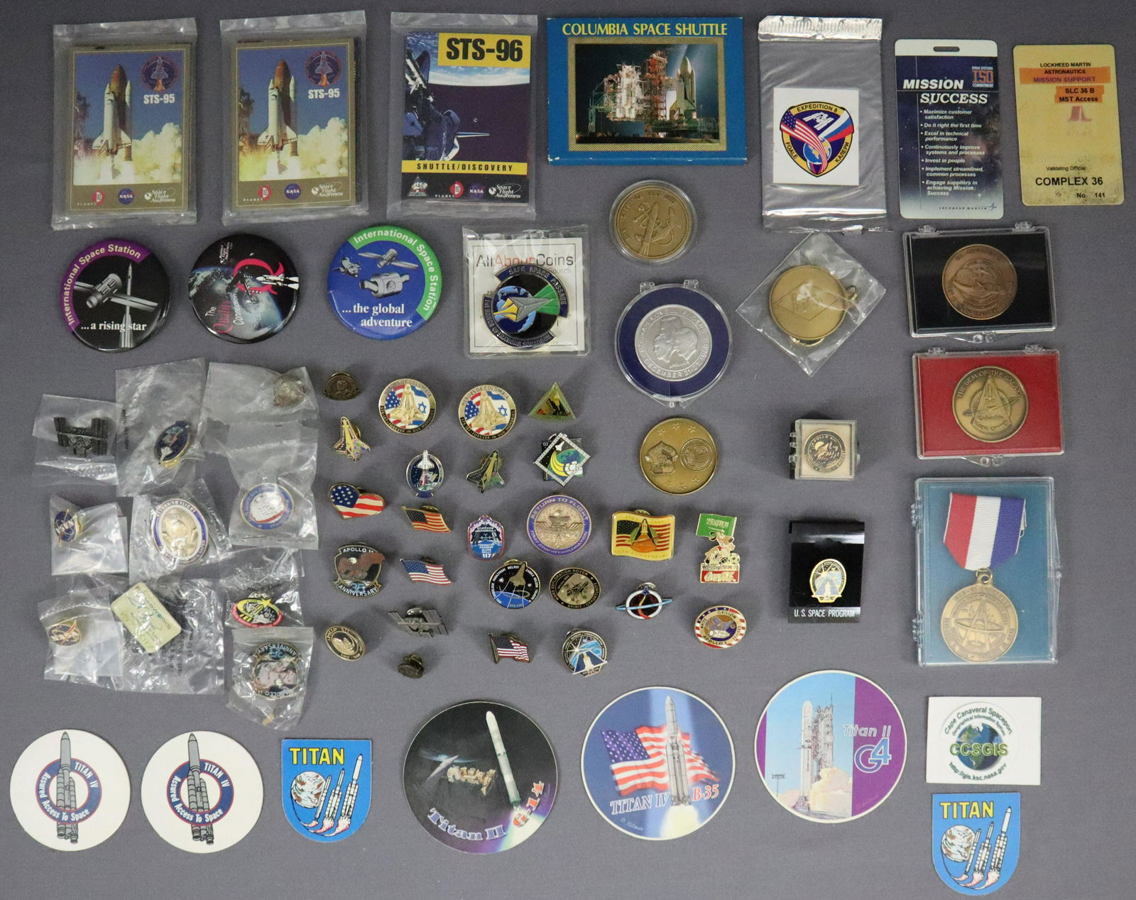 Space Worker Collection of Pins, Buttons, Cards and Coins (1 of 1)