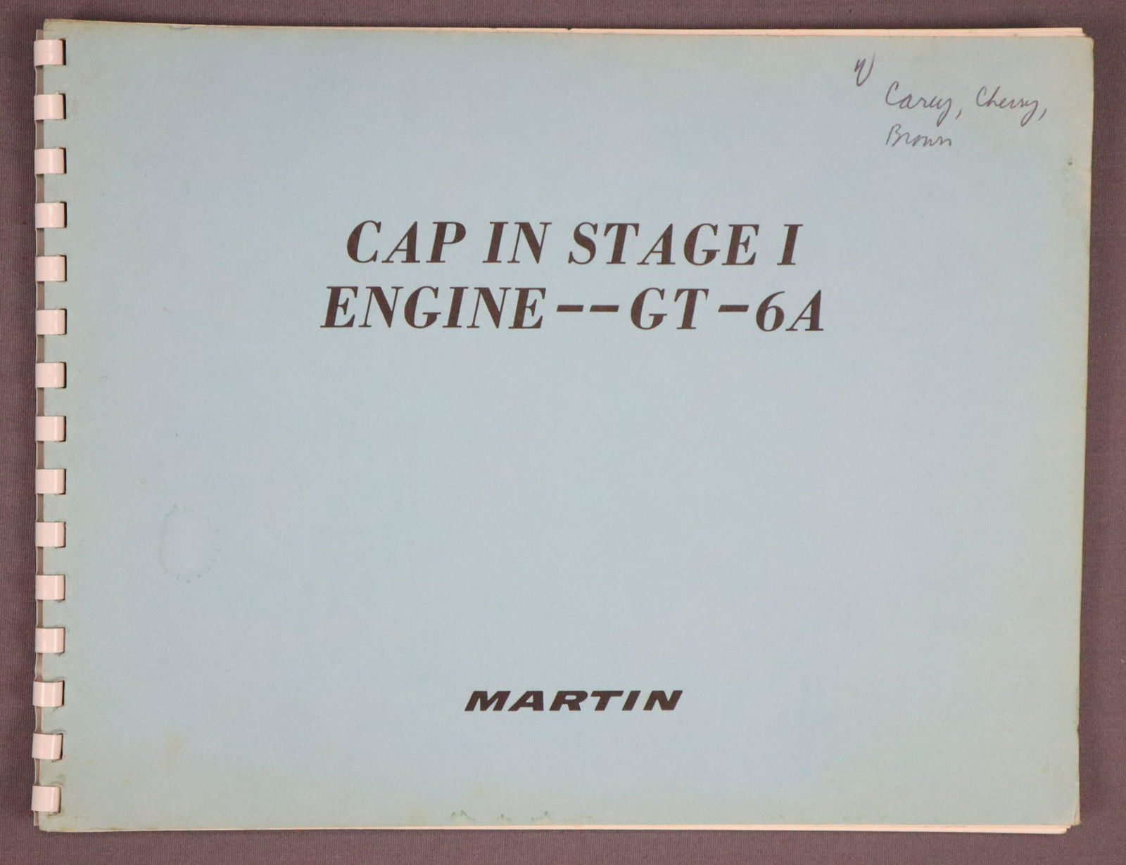 Gemini GT-6 Main Engine Inspection Book (1 of 3)