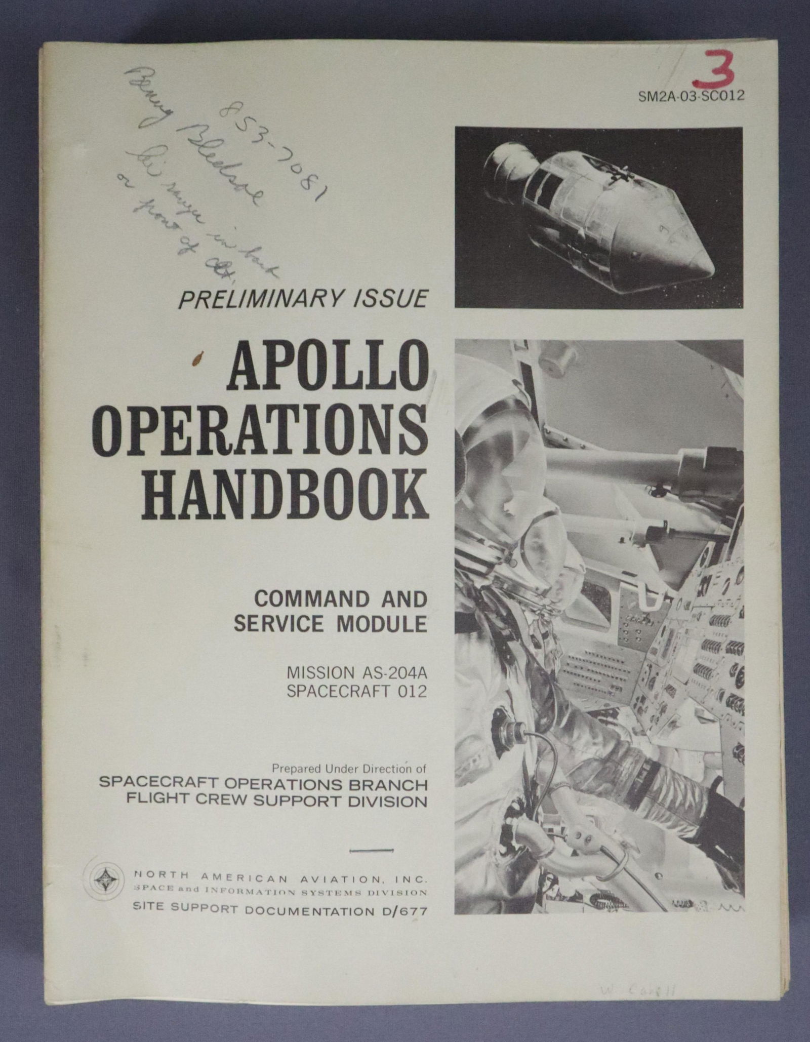 Apollo 1 Operations Handbook on Command & Service Modules (1 of 6)