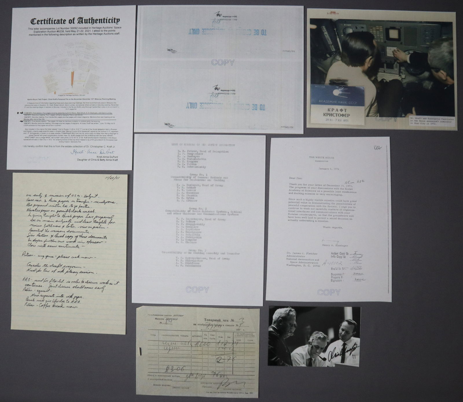 ASTP Chris Kraft Personal File Notes From Conference with COA (1 of 3)