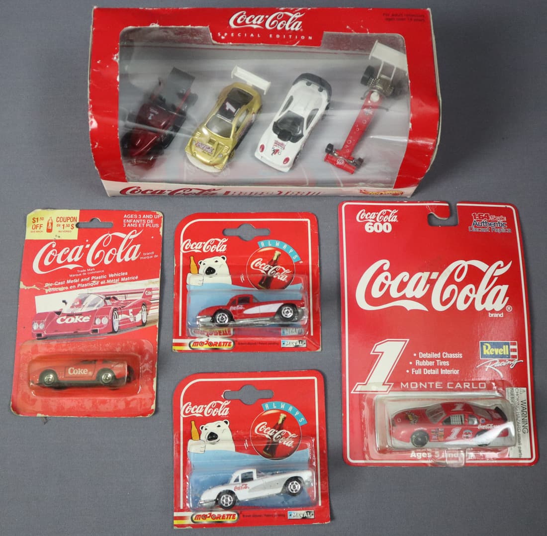 5 - Coca Cola Race Car Collection 1/64 Scale Die Cast Metal Cars