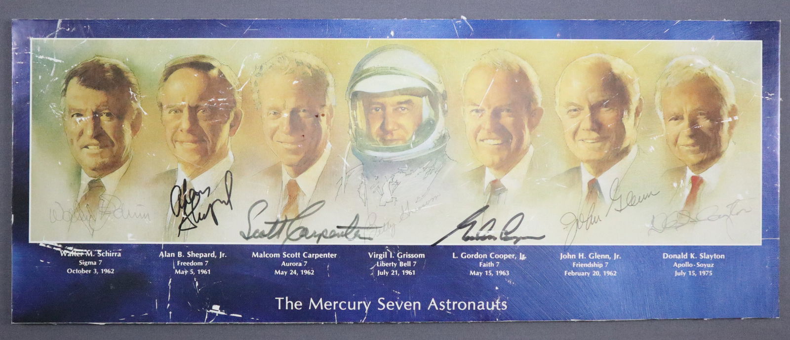 Mercury 7 Signed Astronaut Poster Board (1 of 2)