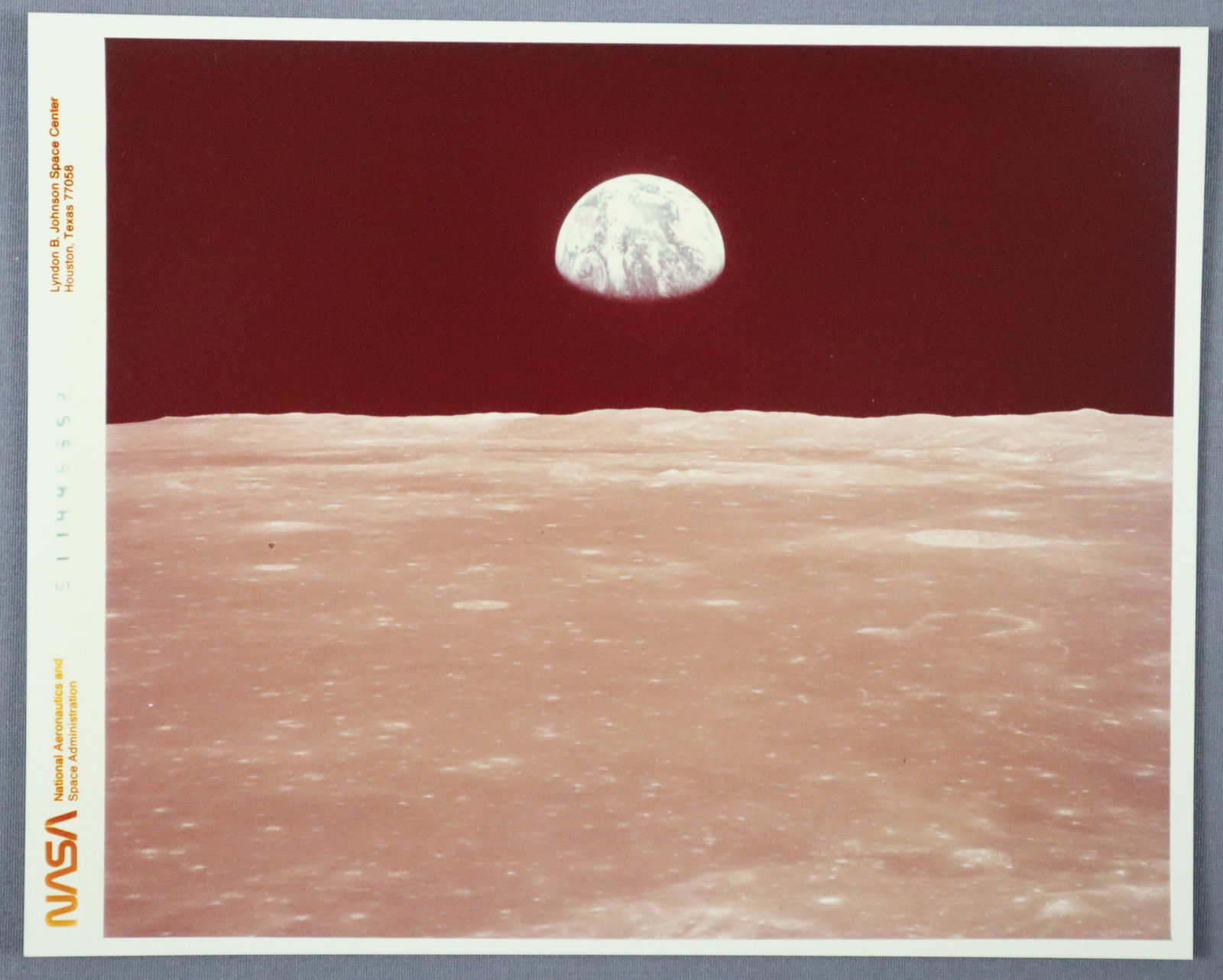 Apollo 11 Earthrise Numbered NASA Reprint Photograph (1 of 2)