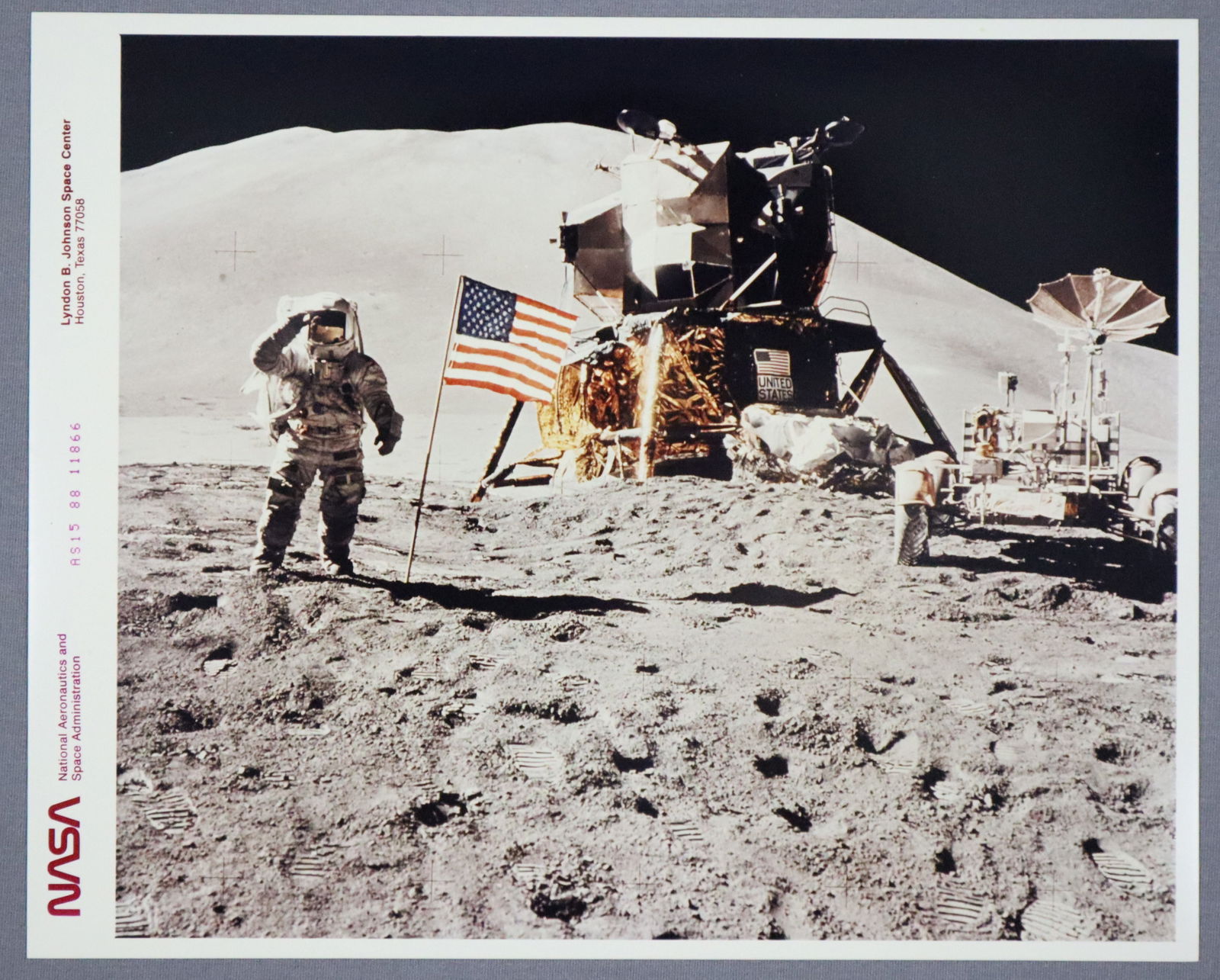 Apollo 15 Red Numbered Lunar Surface Photograph (1 of 2)