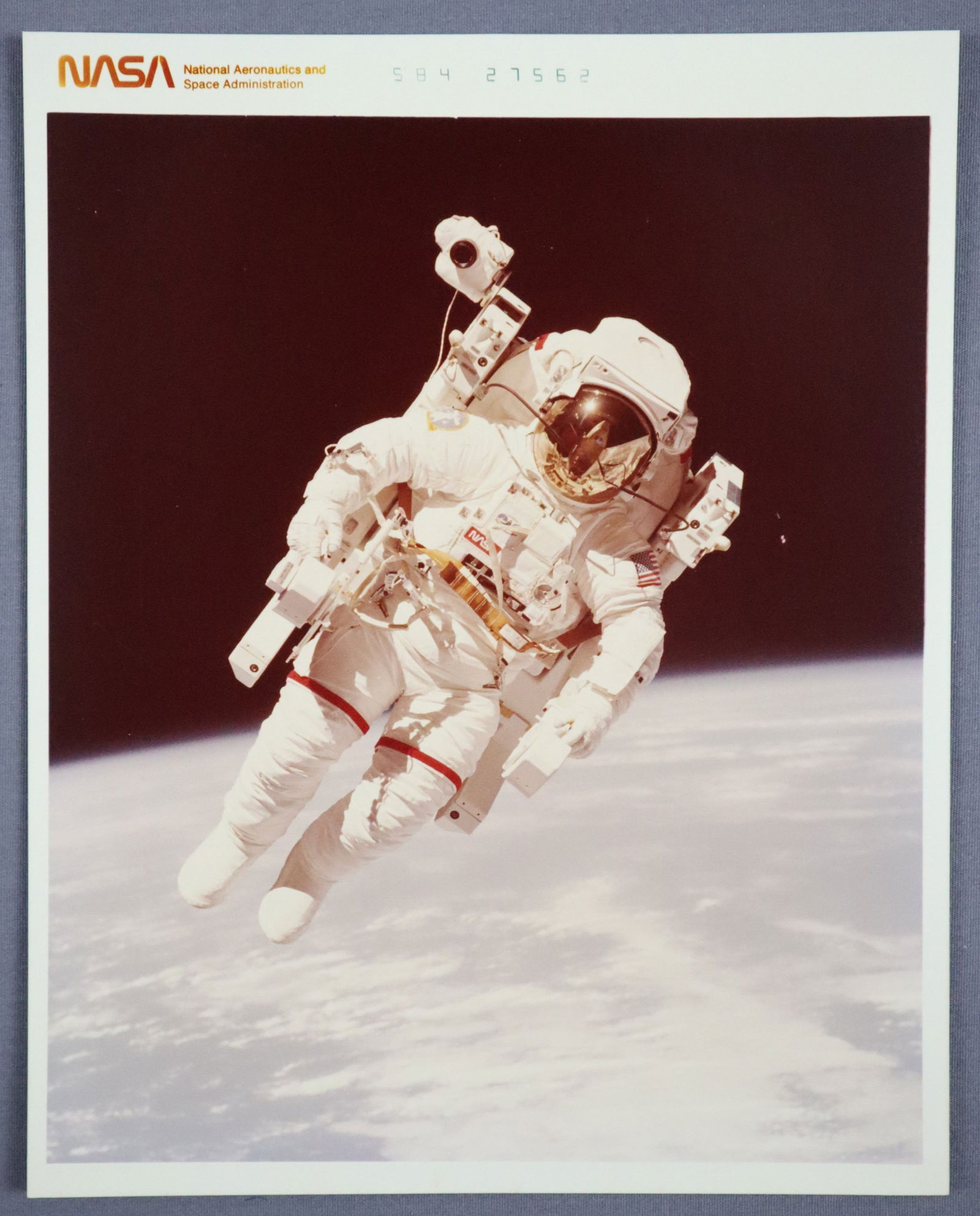 Bruce McCandless First Free Flight STS-41B Numbered Photograph (1 of 2)