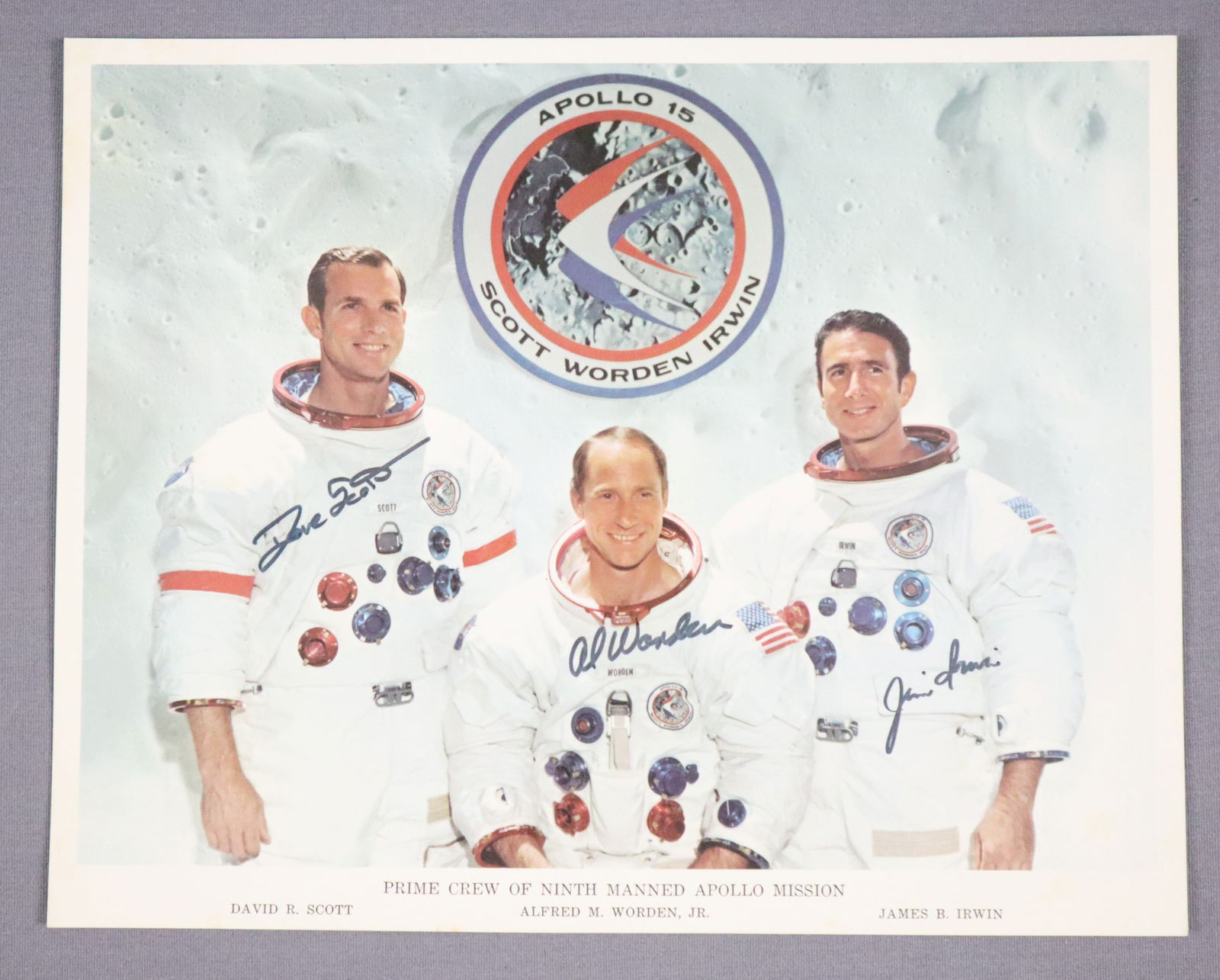 Apollo 15 Crew Signed NASA Lithograph (1 of 2)