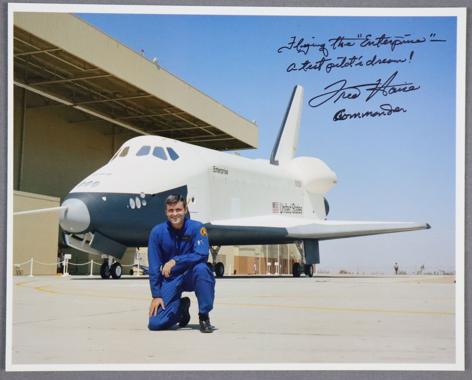 Fred Haise signed Enterprise Test Pilot Photograph (1 of 2)