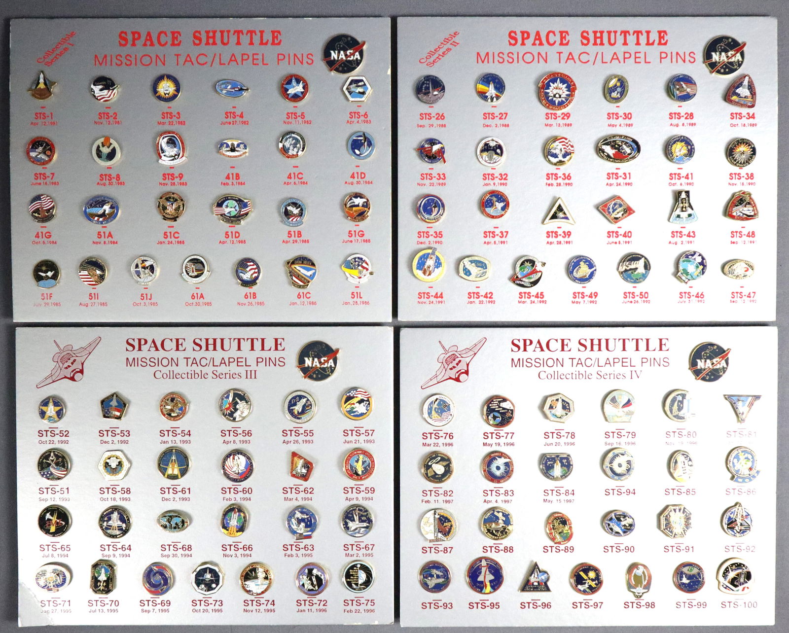 KSC Space Shuttle Mission Lapel Pin Collection Displays (1 of 2)