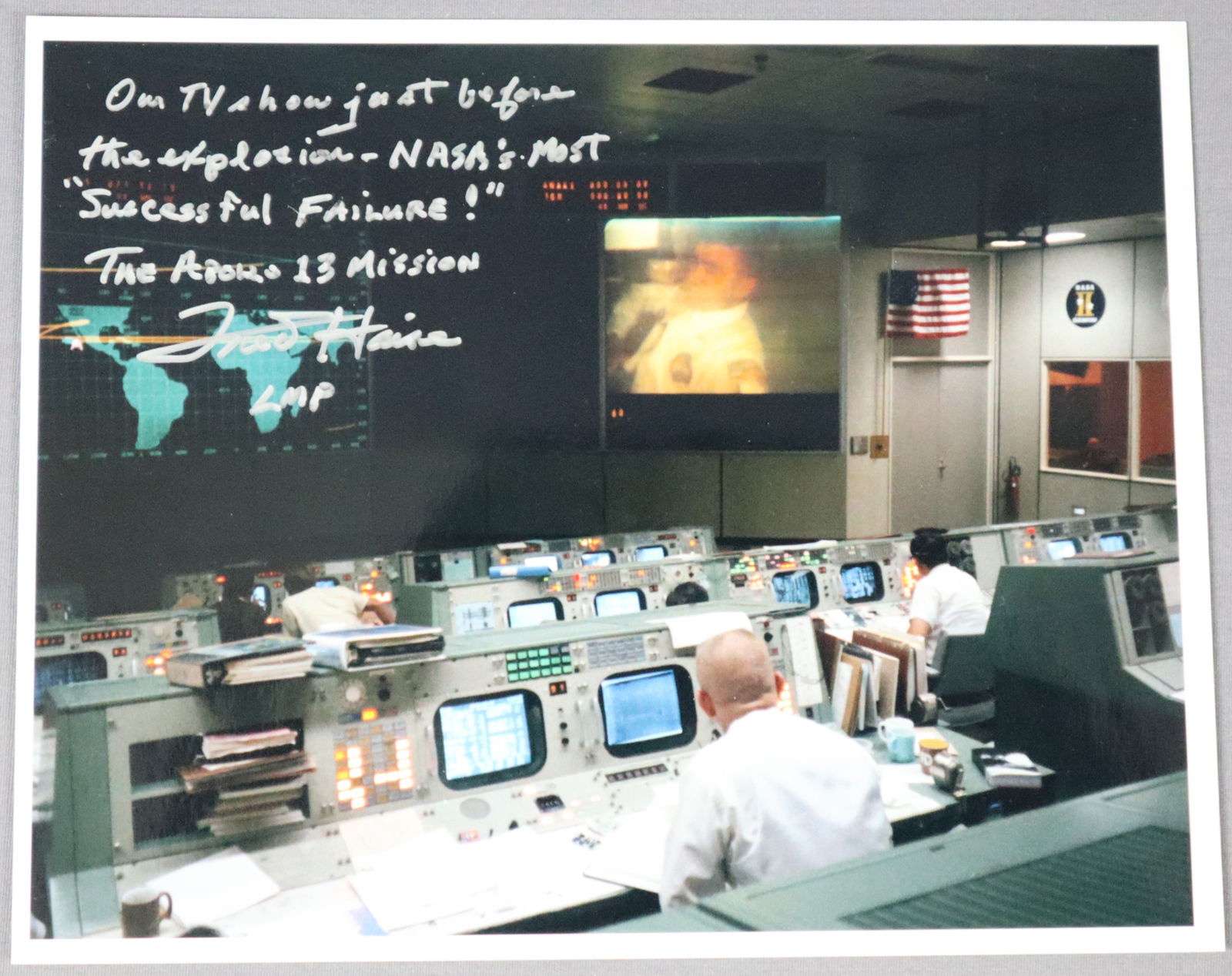 Apollo 13 Fred Haise Signed Control Center "Successful Failure" Photograph (1 of 2)
