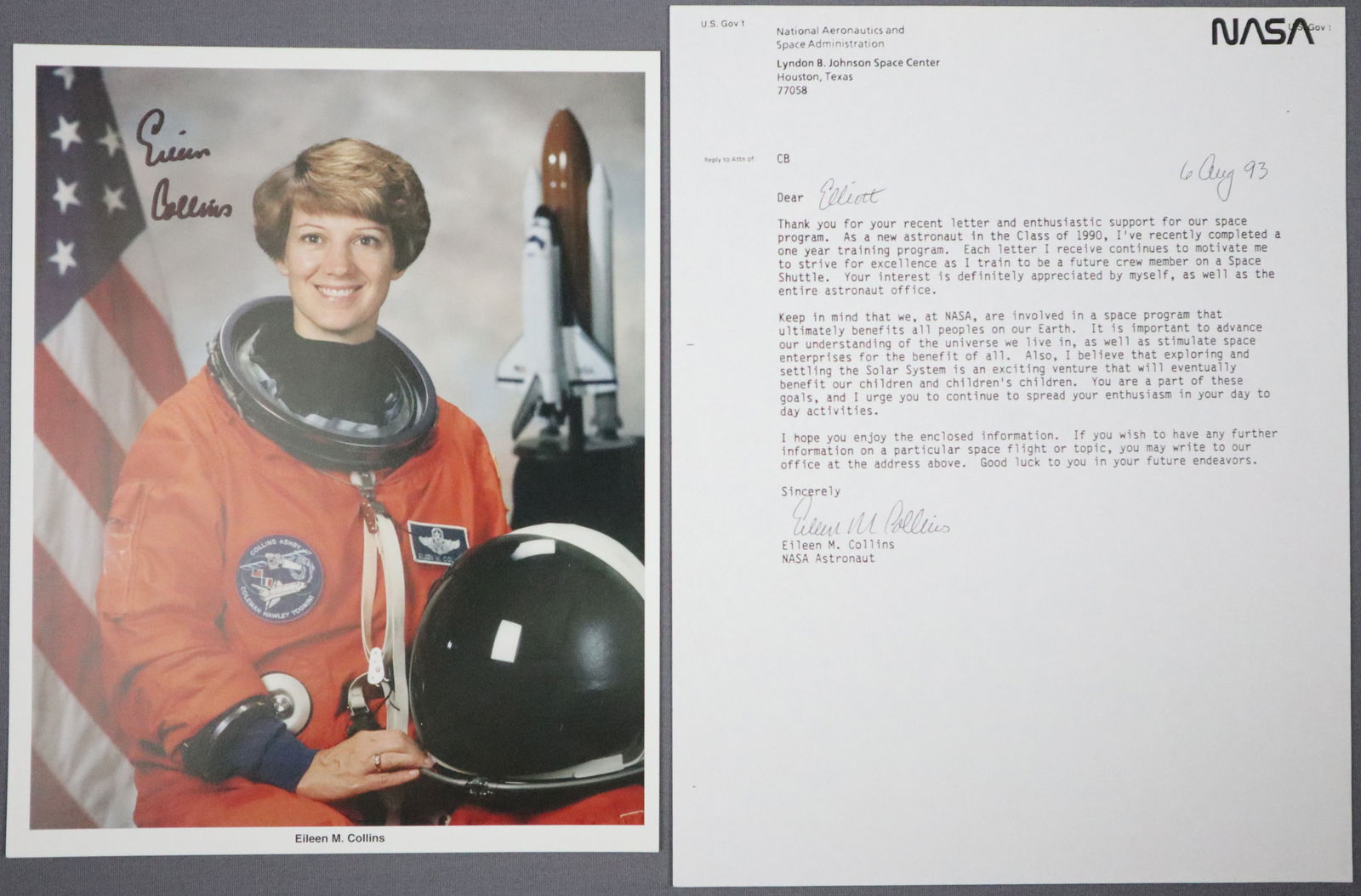 Eileen Collins Signed NASA Lithograph & Typed Letter Signed (1 of 2)