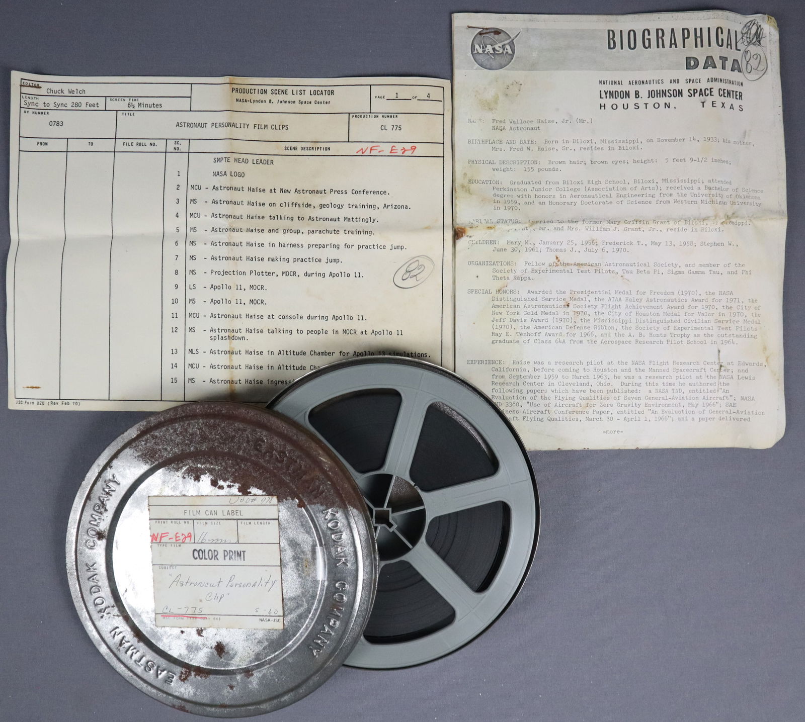 Apollo 11 Fred Haise Training "Astronaut Personality Clip" 16mm Film (1 of 15)